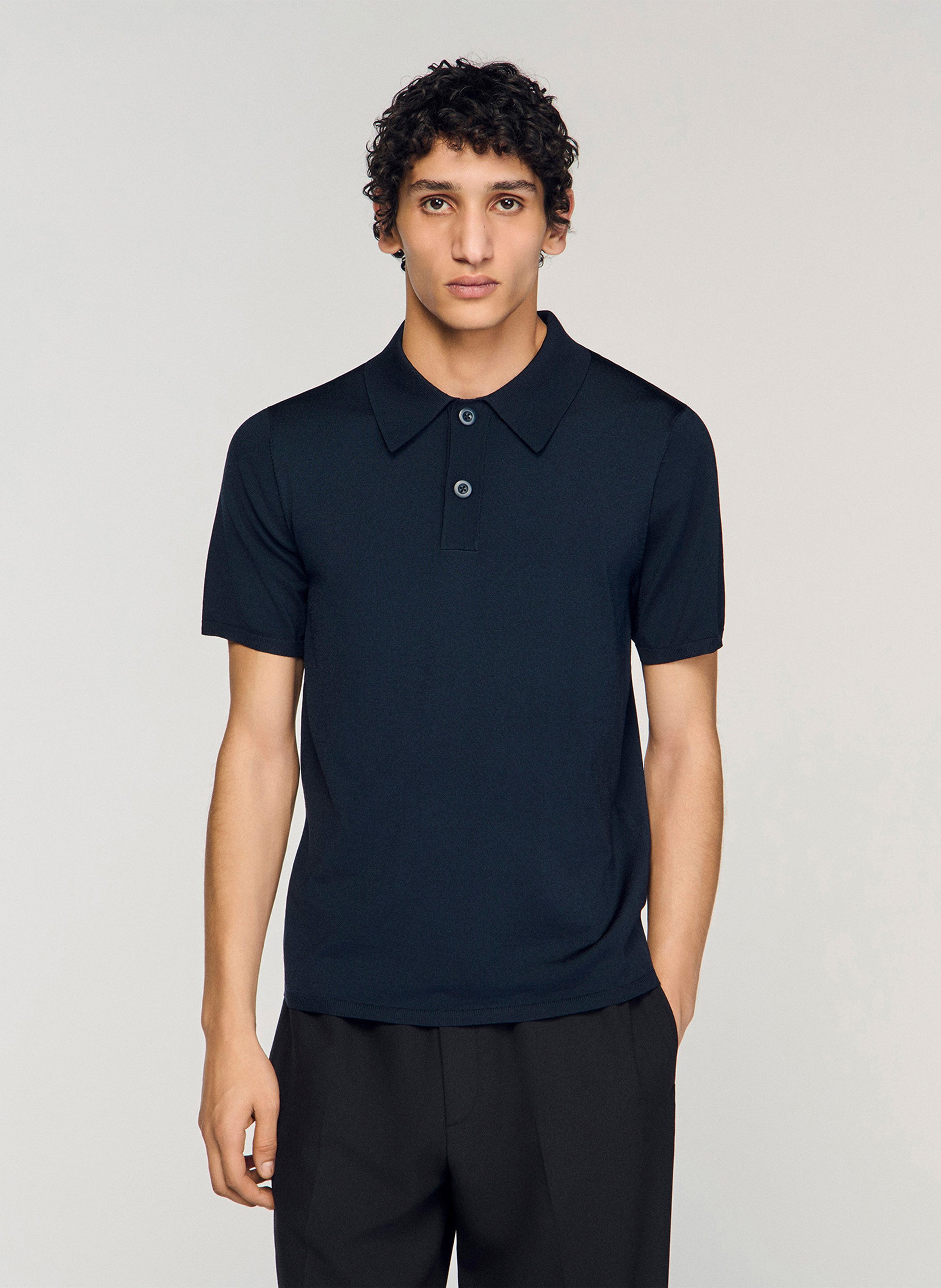 Polo regular fit SANDRO Bleu