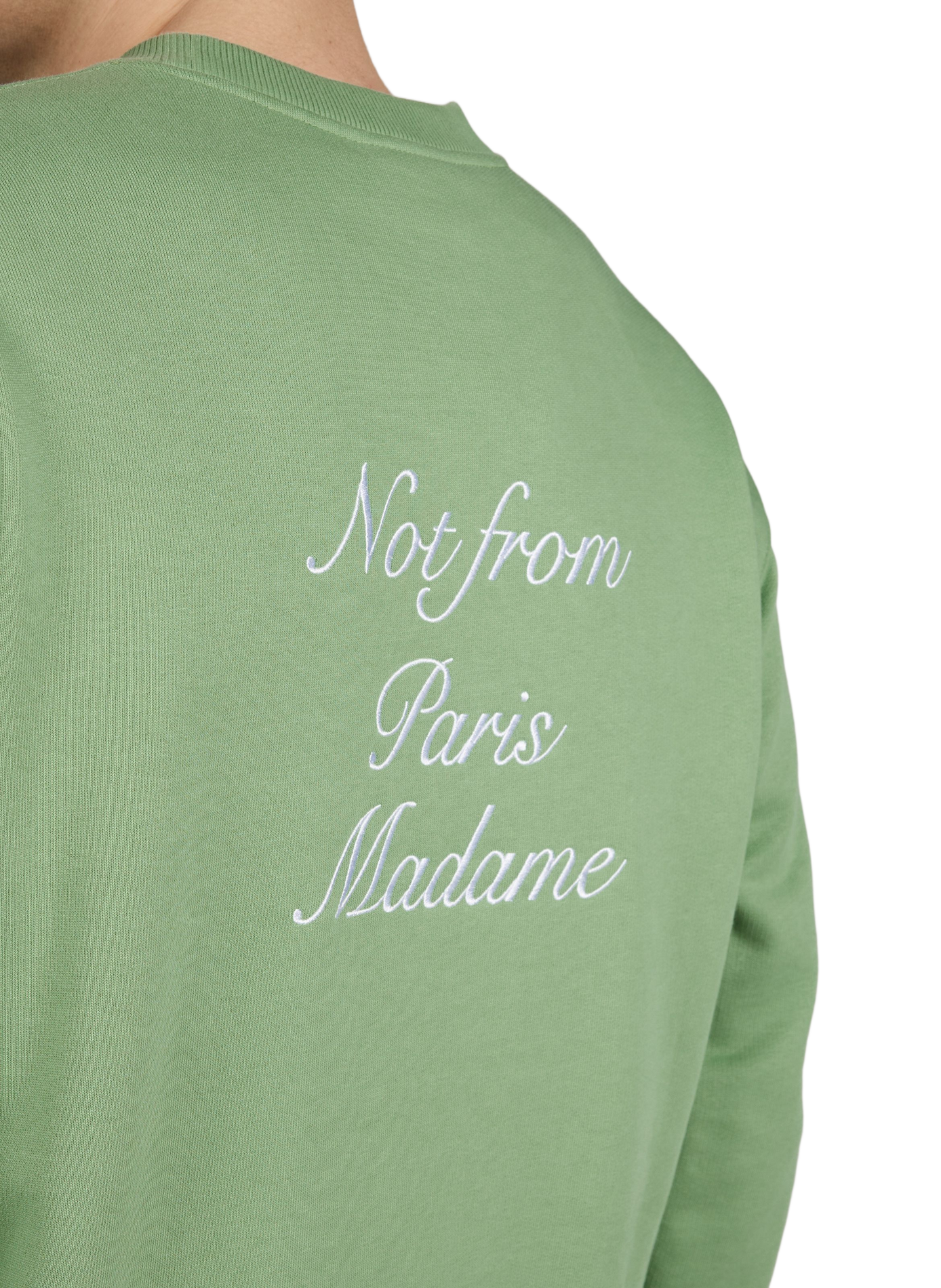 Sweat broderie poitrine et dos en coton DROLE DE MONSIEUR Vert
