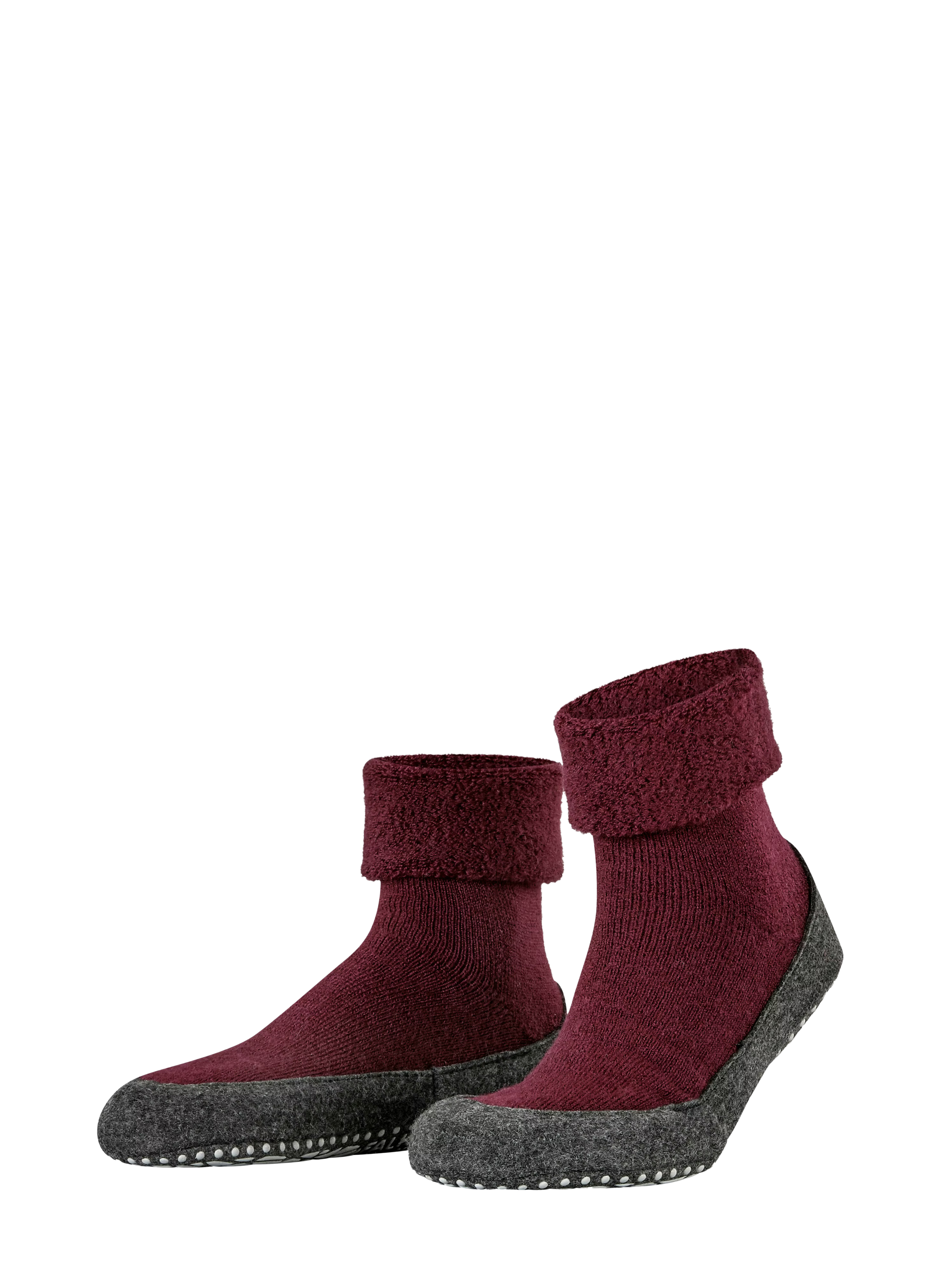 Chaussons anti-dérapant en laine mélangée FALKE Rouge