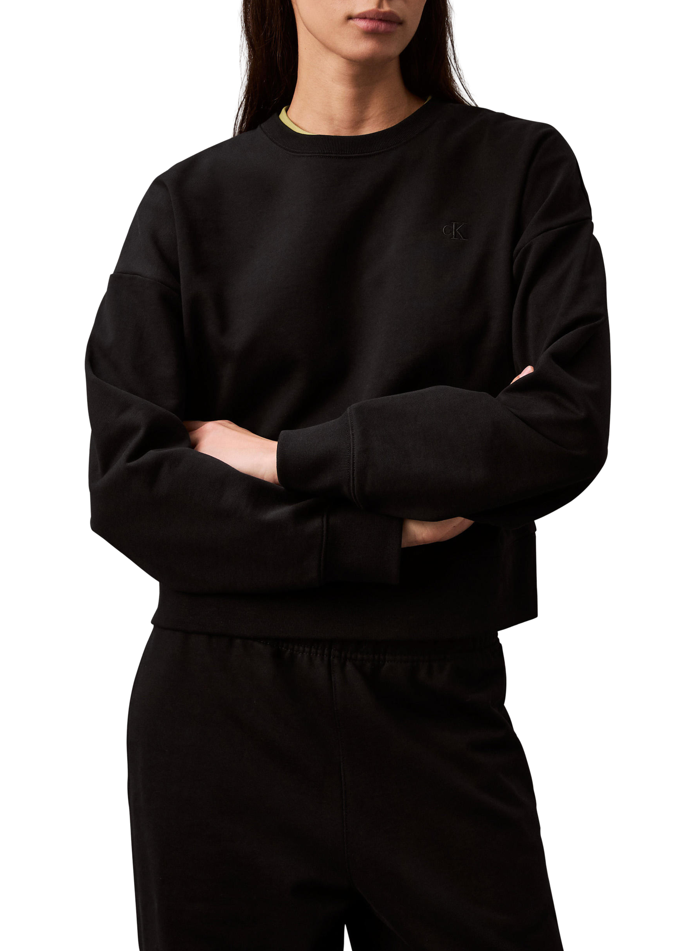 Sweatshirt en coton mélangé CALVIN KLEIN Noir