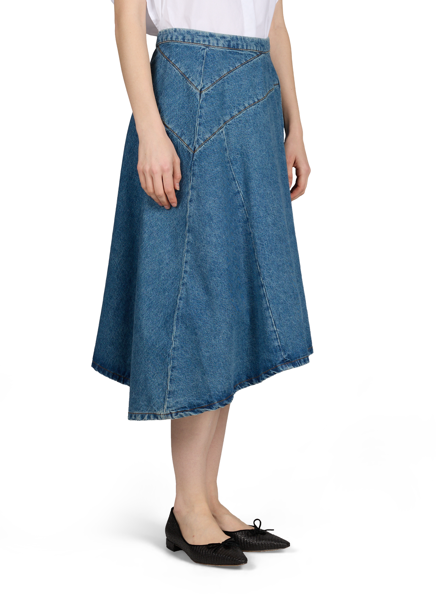 Falda evasé asimétrica de mezclilla OFFICINE GENERALE Azul