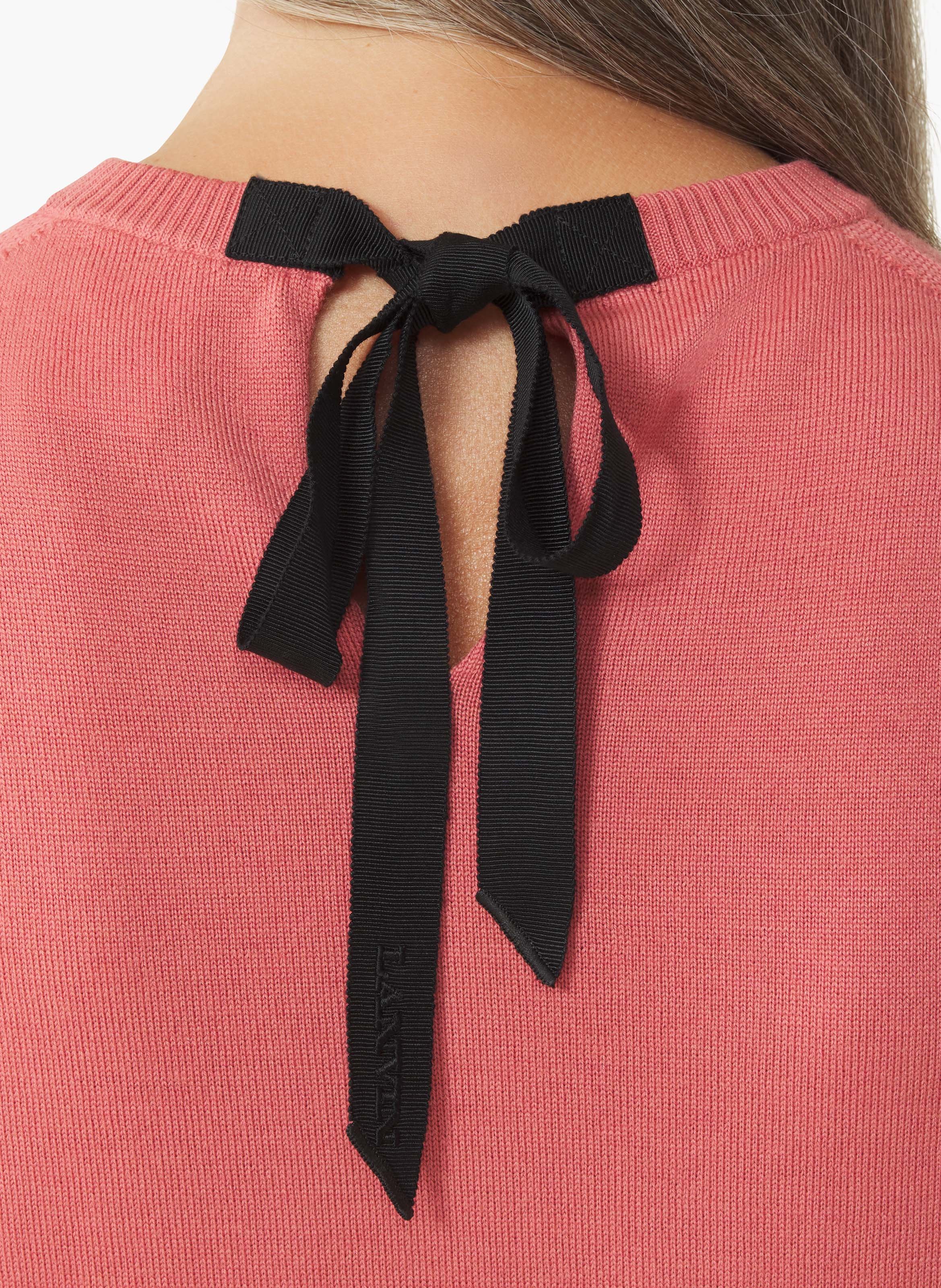 Pull détail gros grain en mérinos LANVIN Rose