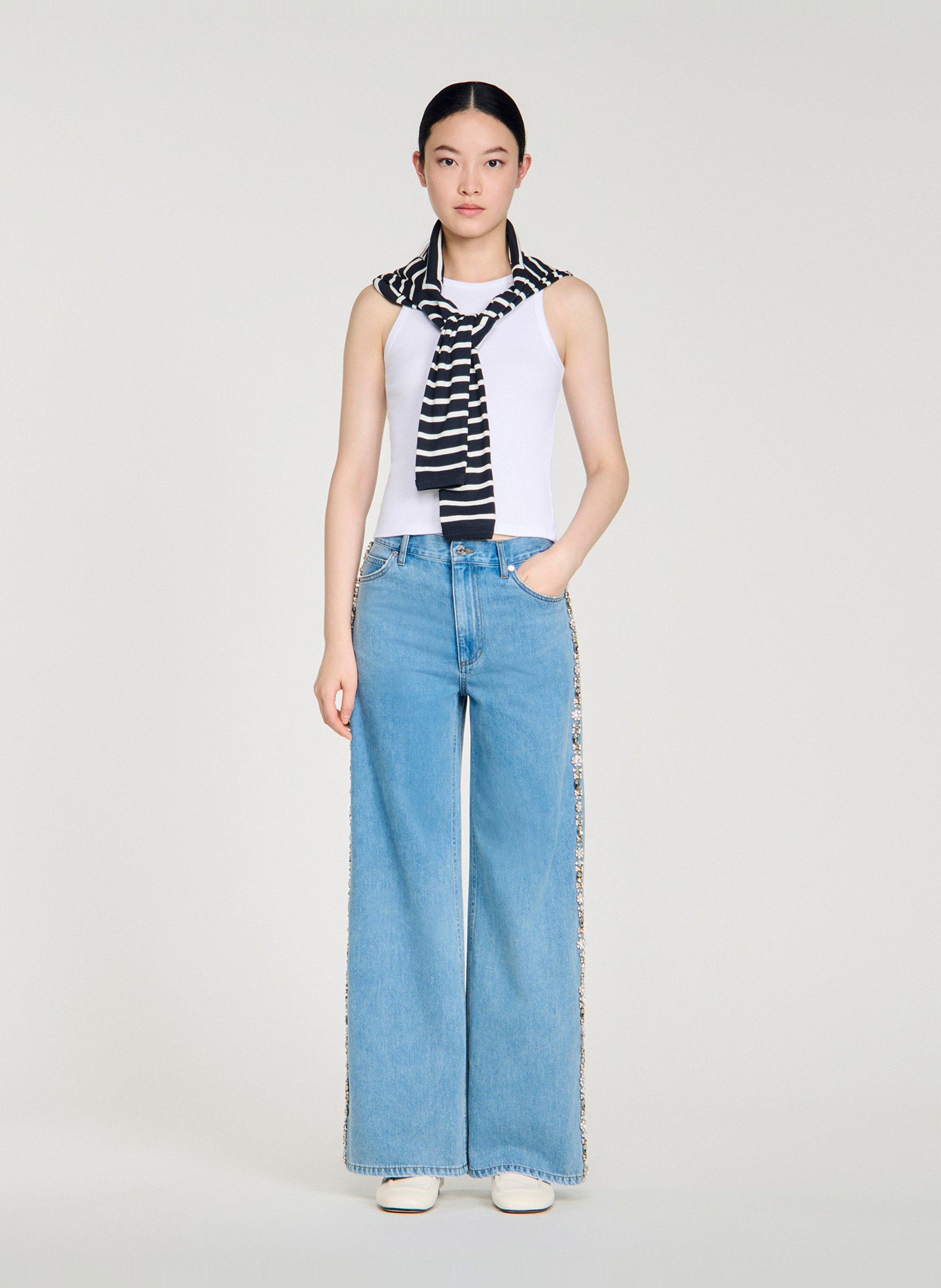 Jean large SANDRO Bleu