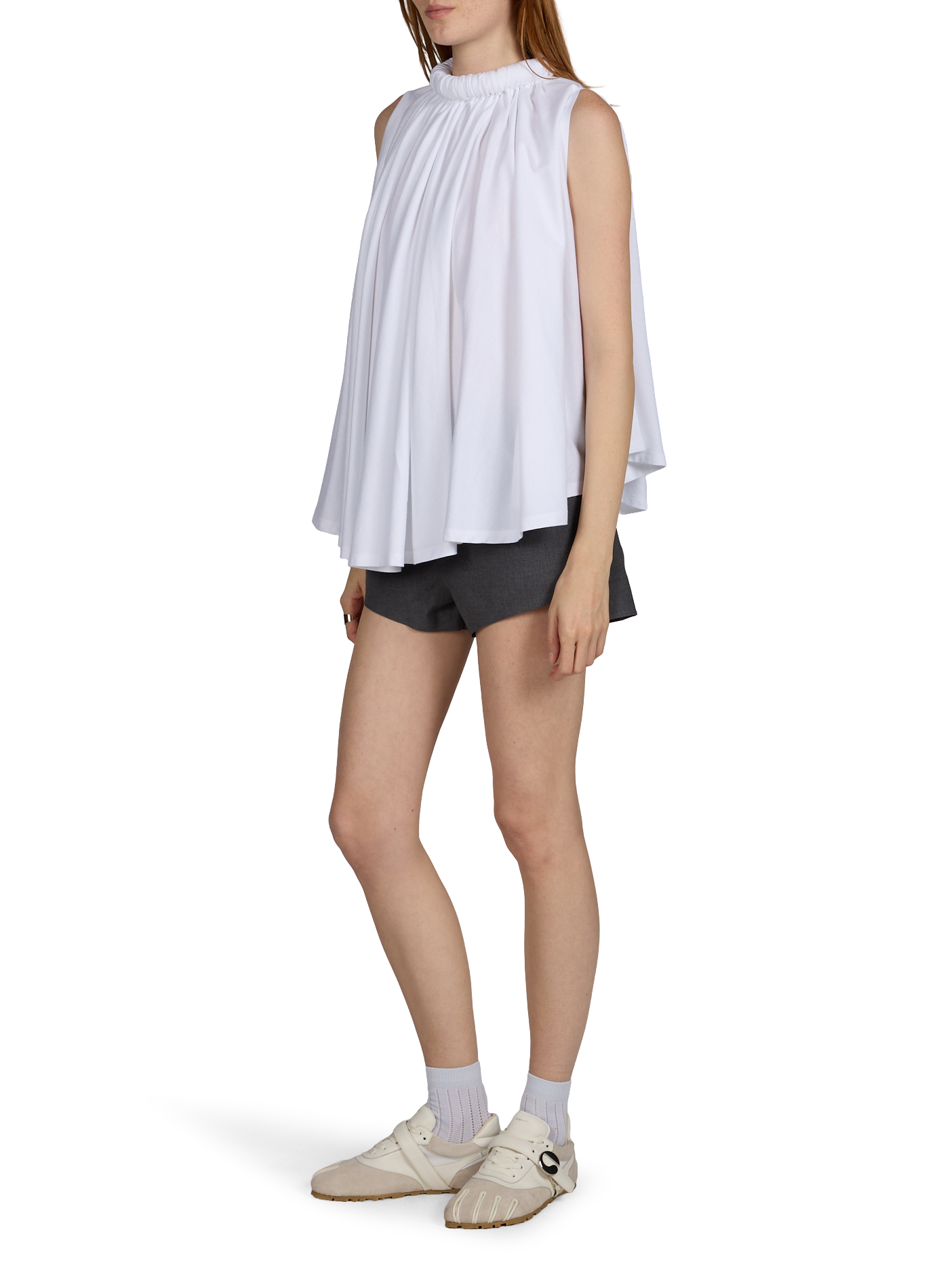 Flowy draped top cape COPERNI White