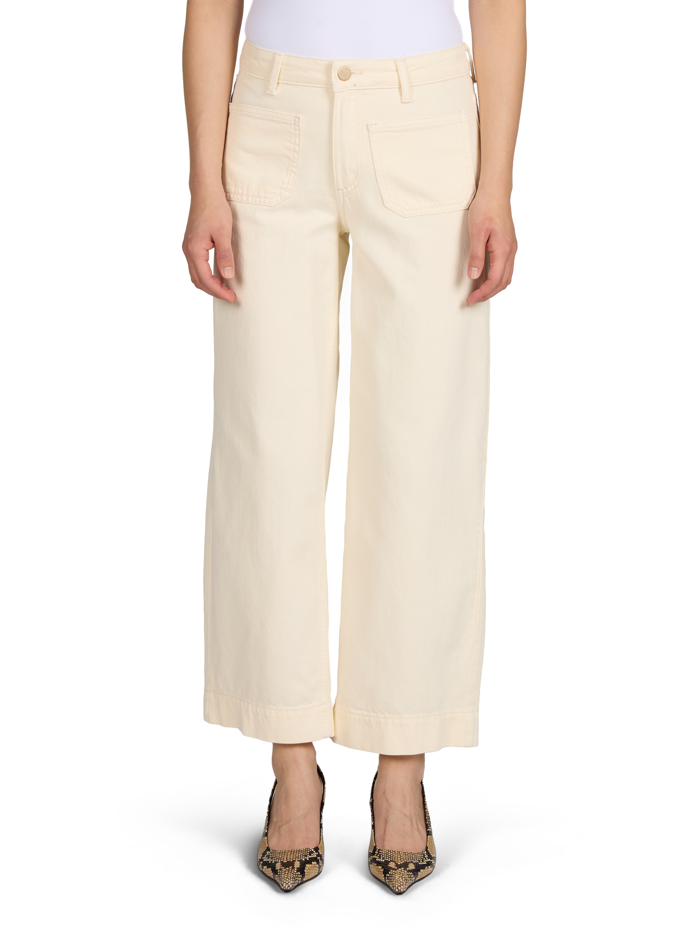 Straight leg 7/8 cotton pants VILA Beige