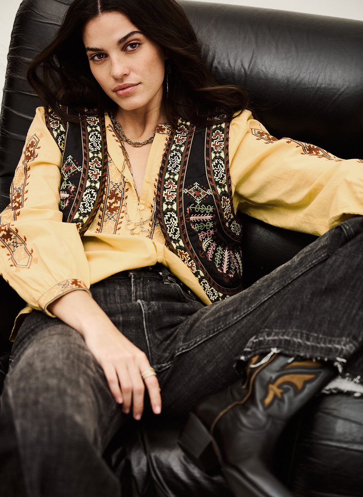 Veste sans manches brodée fosca BA&SH Noir