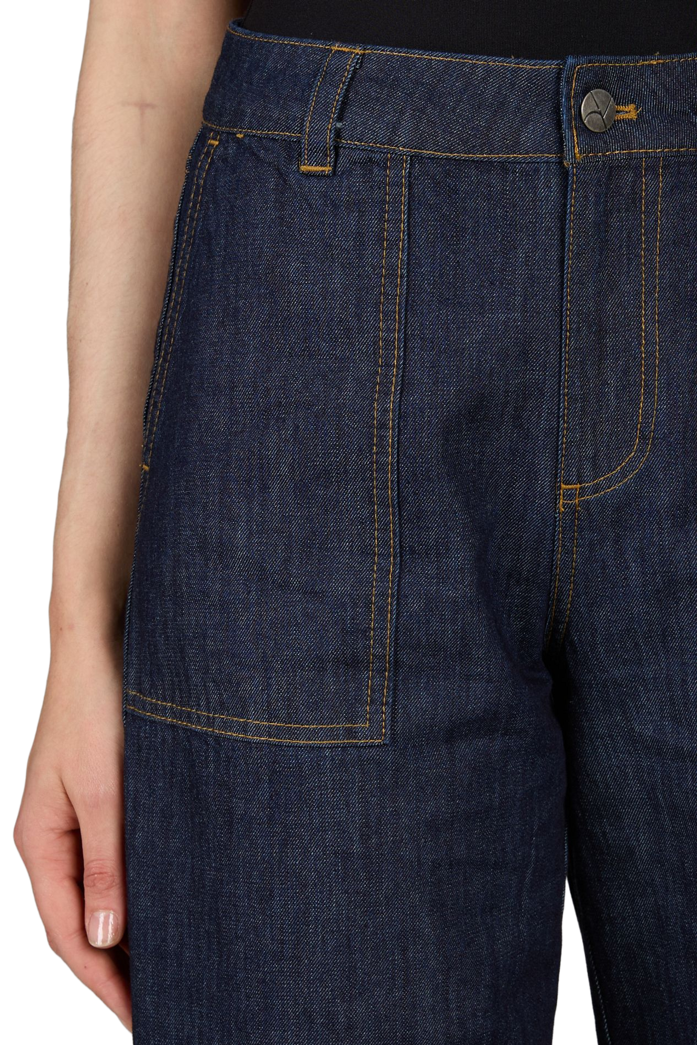 Straight medium-rise cotton jeans ROUGE EDIT Blue