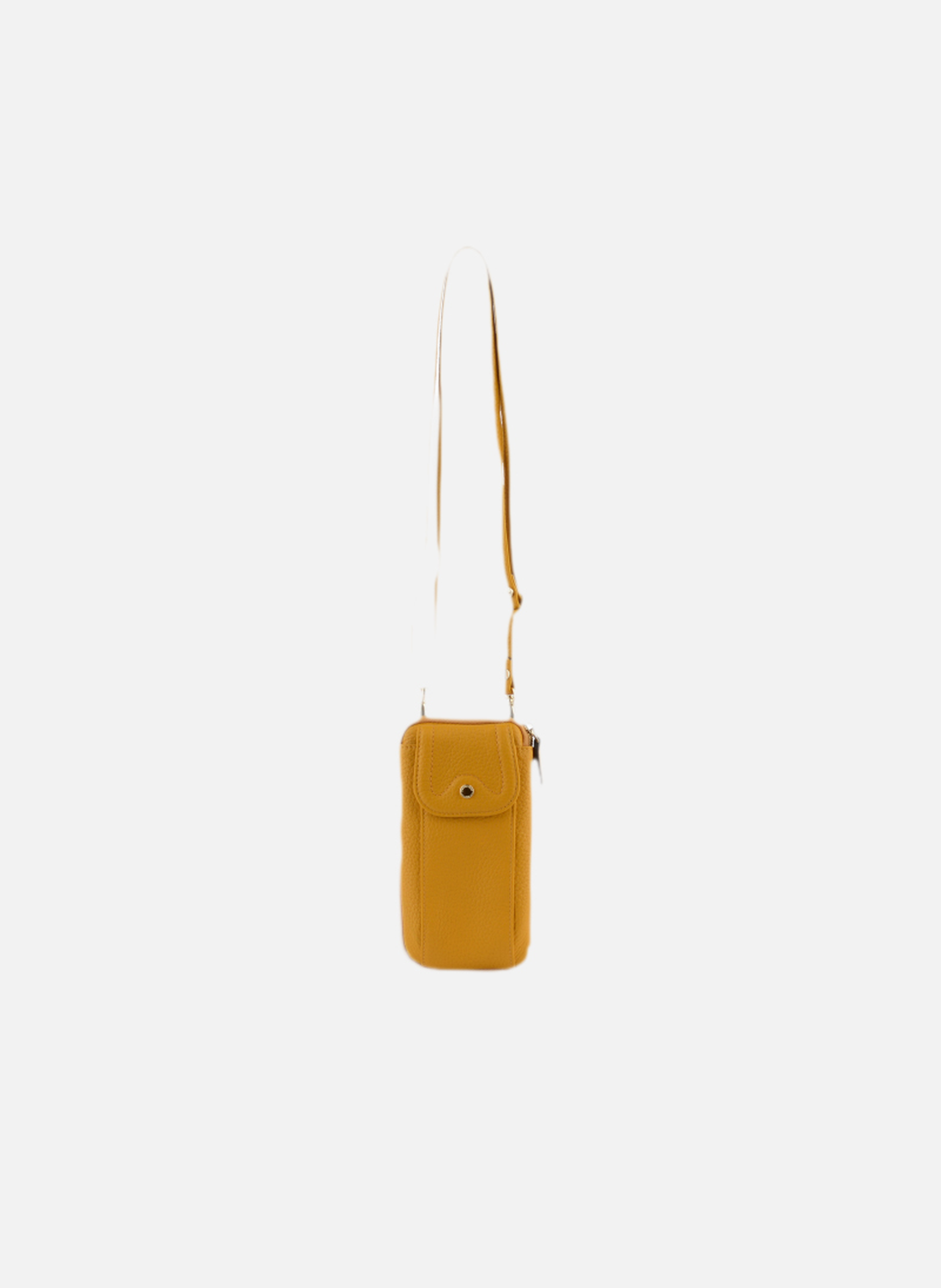 Club | etui téléphone portable en cuir de veau grainé  Safran