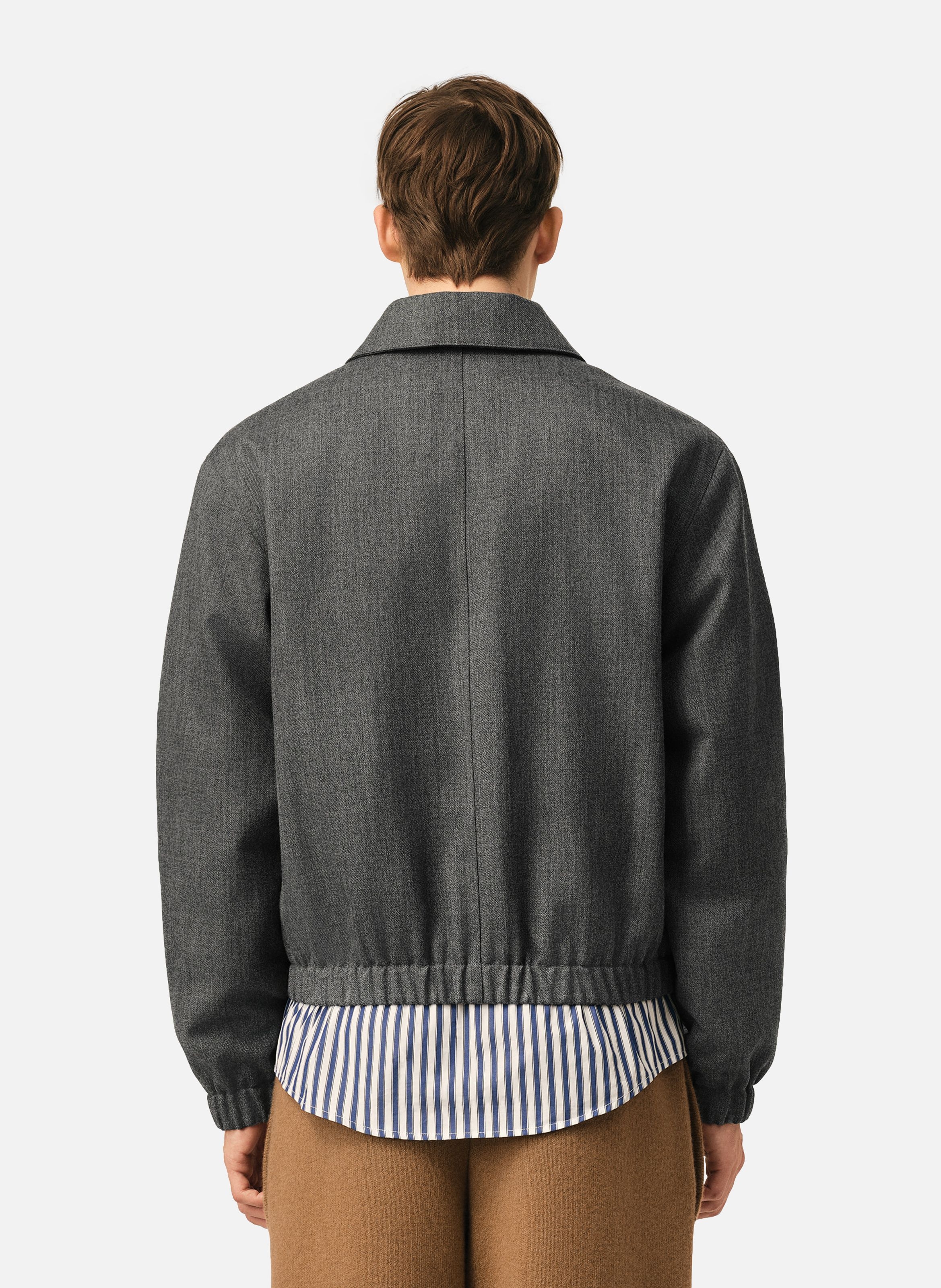 Blouson rembourré en laine ami de coeur AMI PARIS Gris