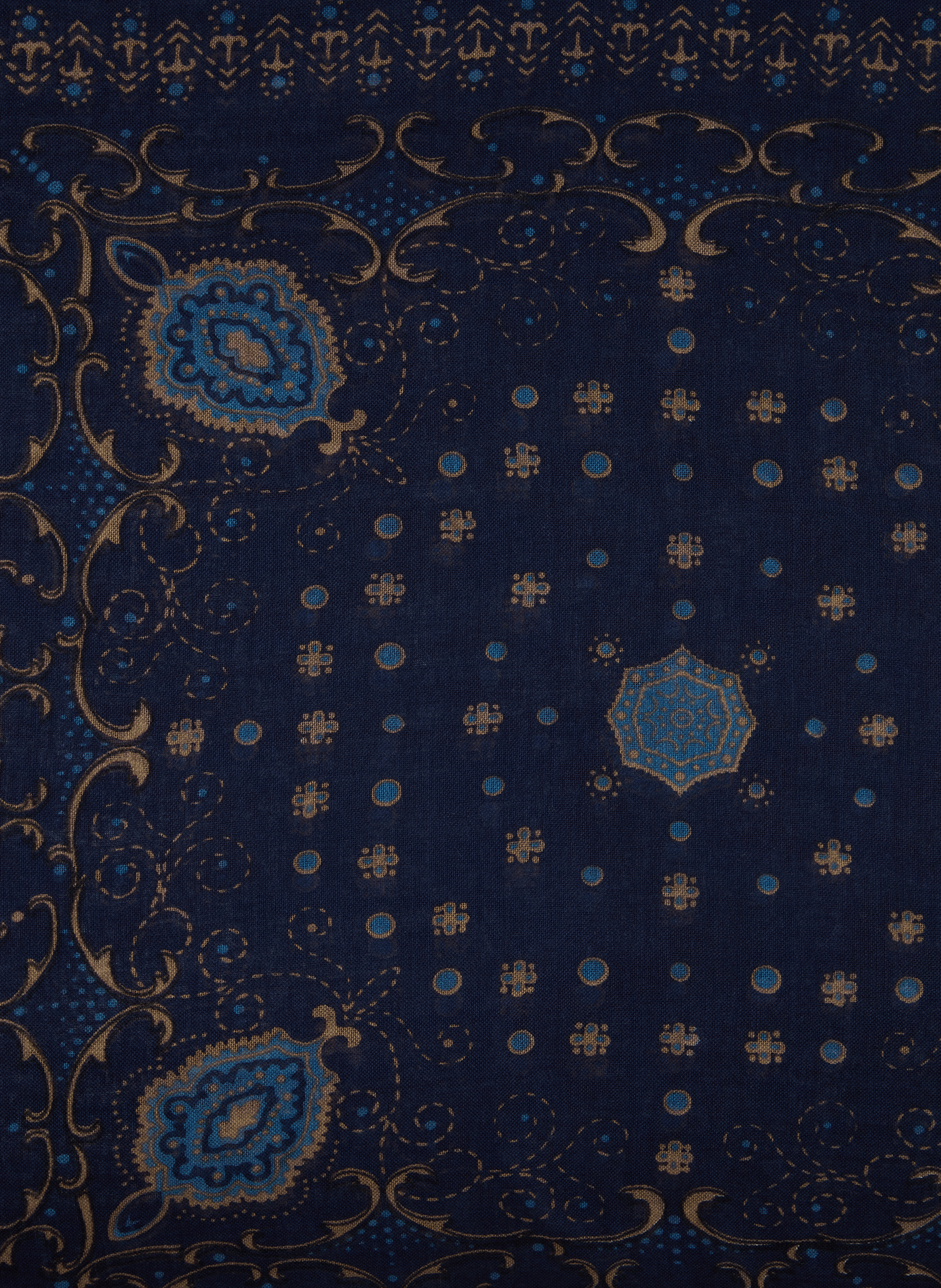 Scarf with virgin wool patterns SAISON 1865 Blue