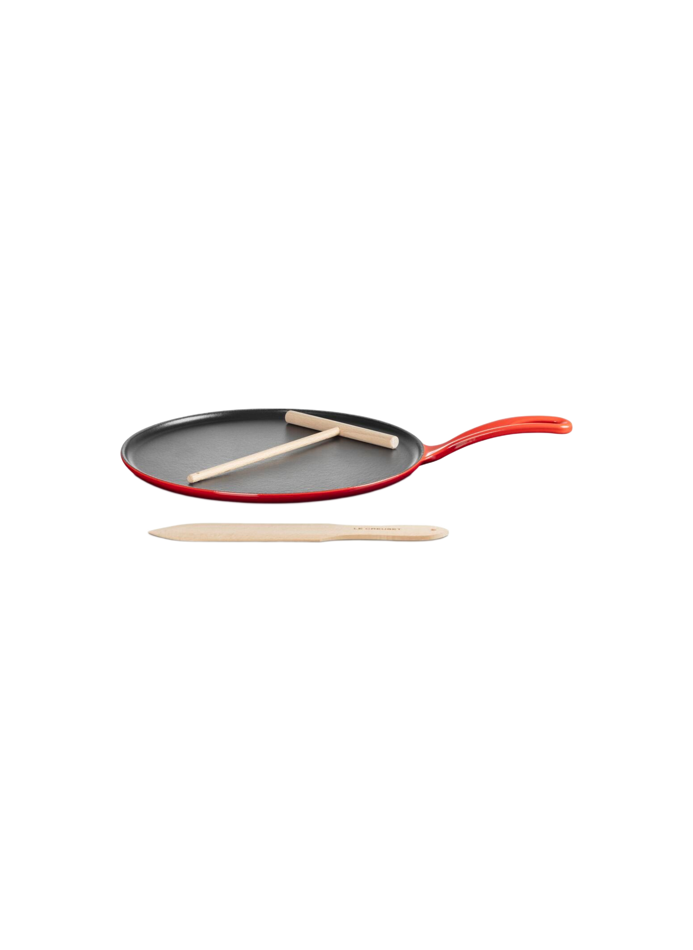 Small enameled cast iron crepe maker LE CREUSET Red