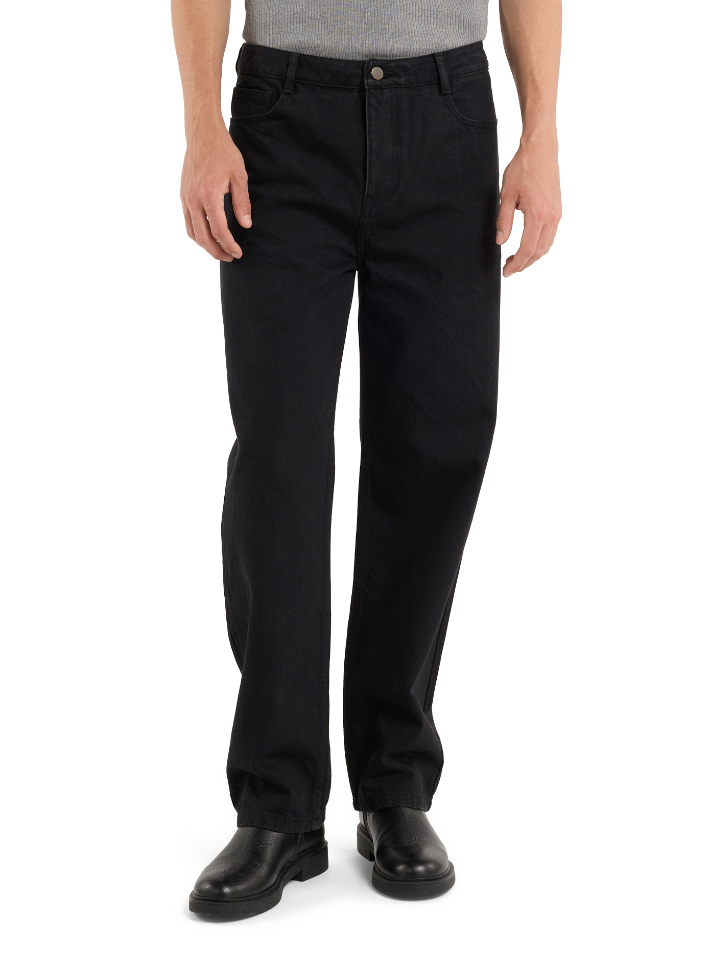 Straight-fit cotton jeans SAISON 1865 Black