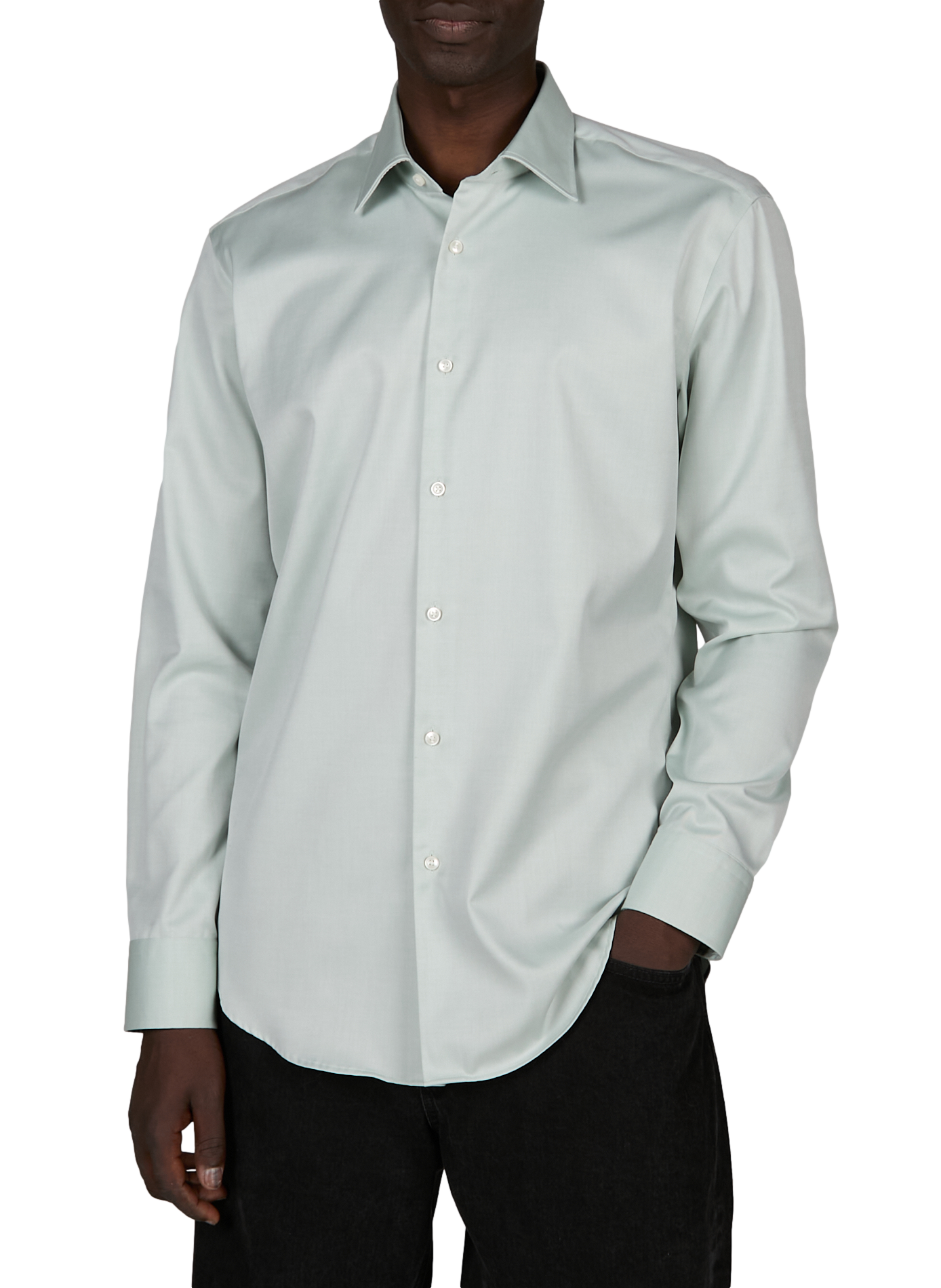 Camisa de algodón BOSS Verde