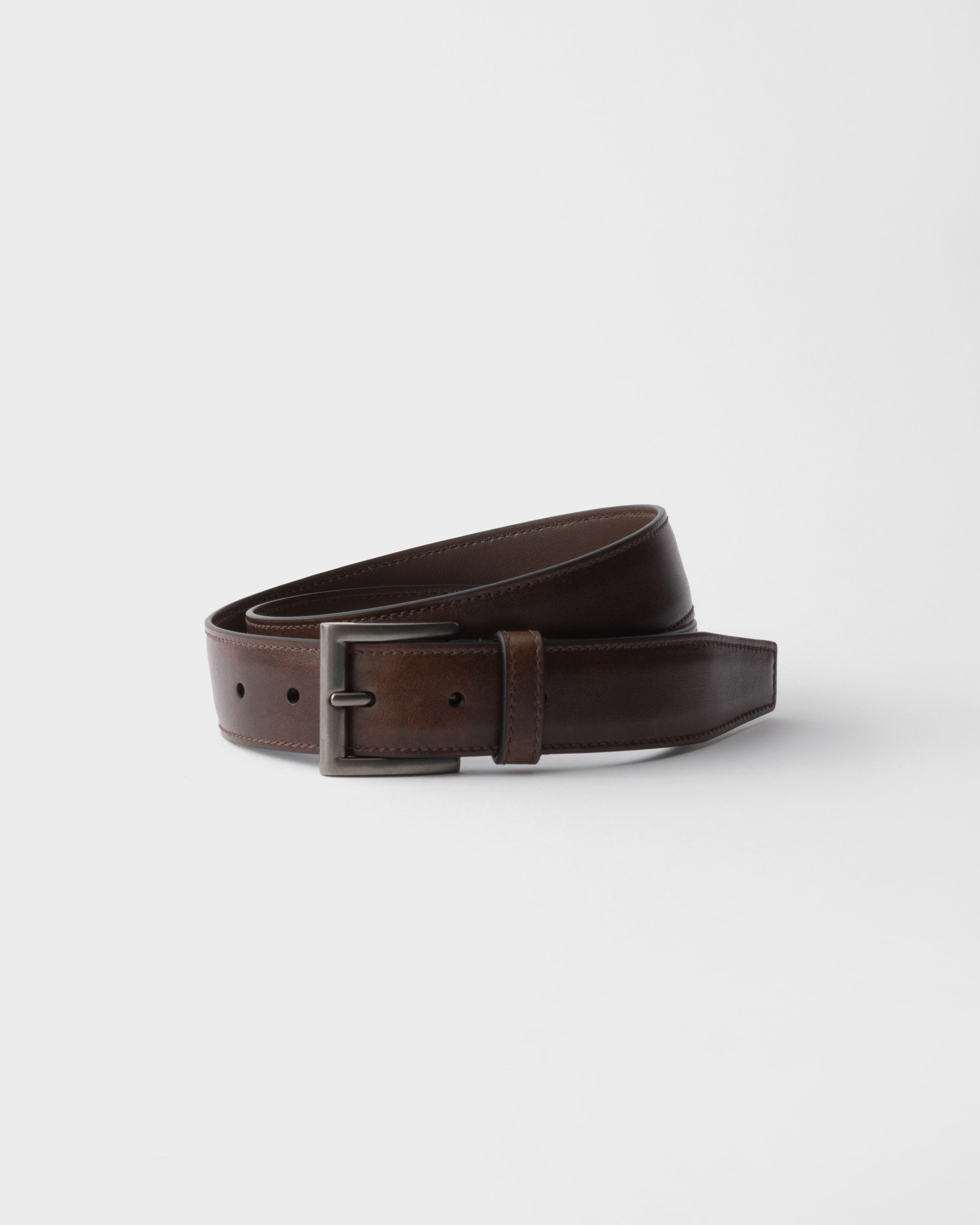 Ceinture en cuir PRADA Marron