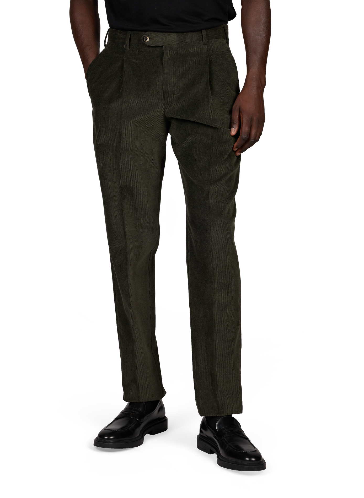 Straight corduroy cotton pants PT01 Khaki