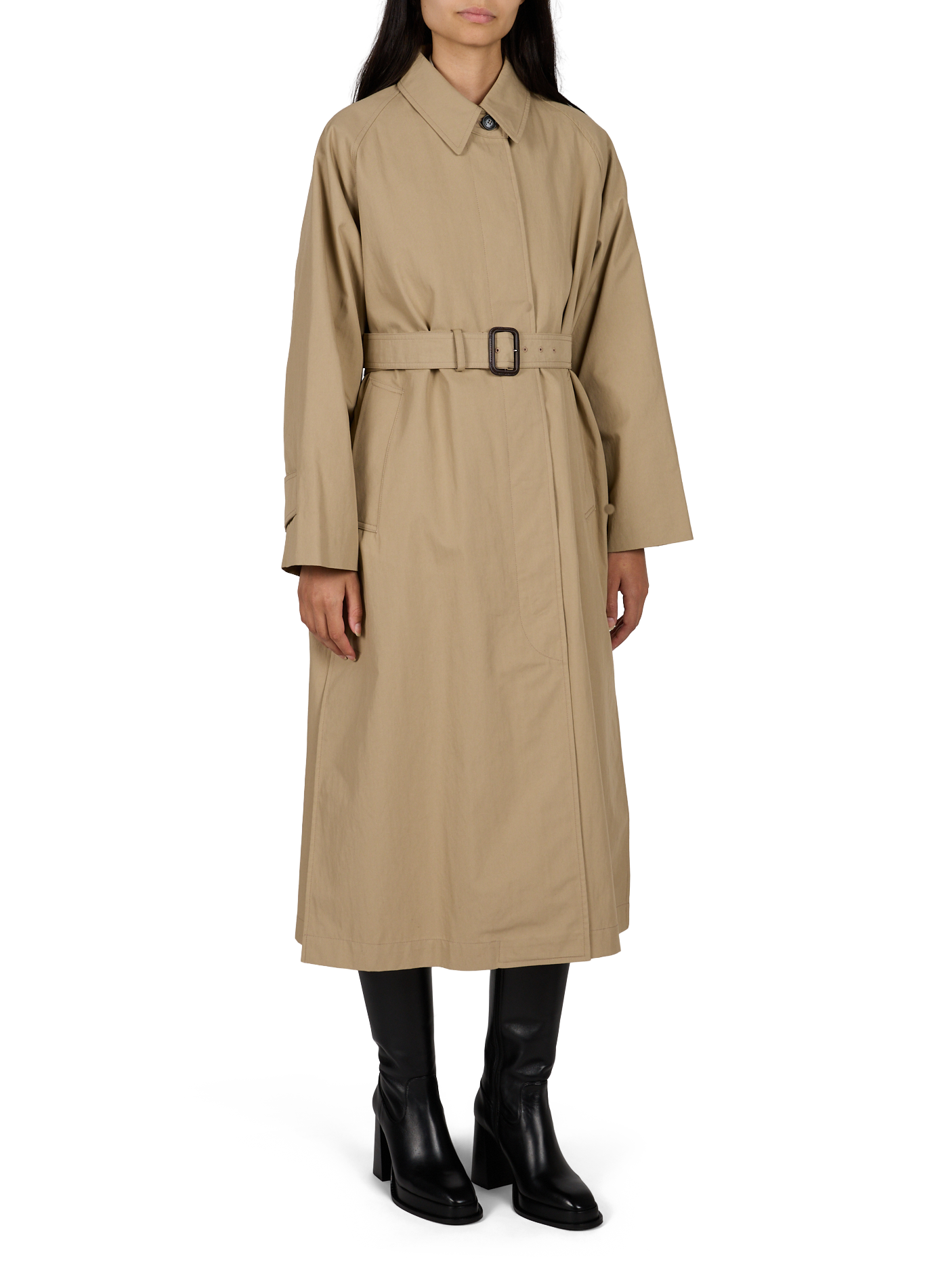Trench long ceinturé en coton mélangé MAX MARA WEEK END Beige