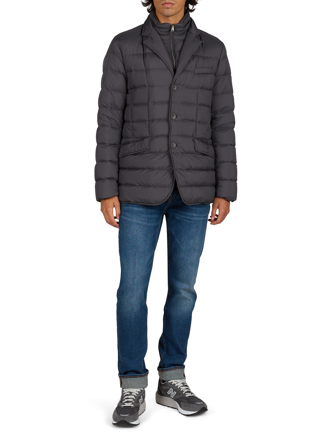 Straight puffer jacket with high neck HERNO Grey