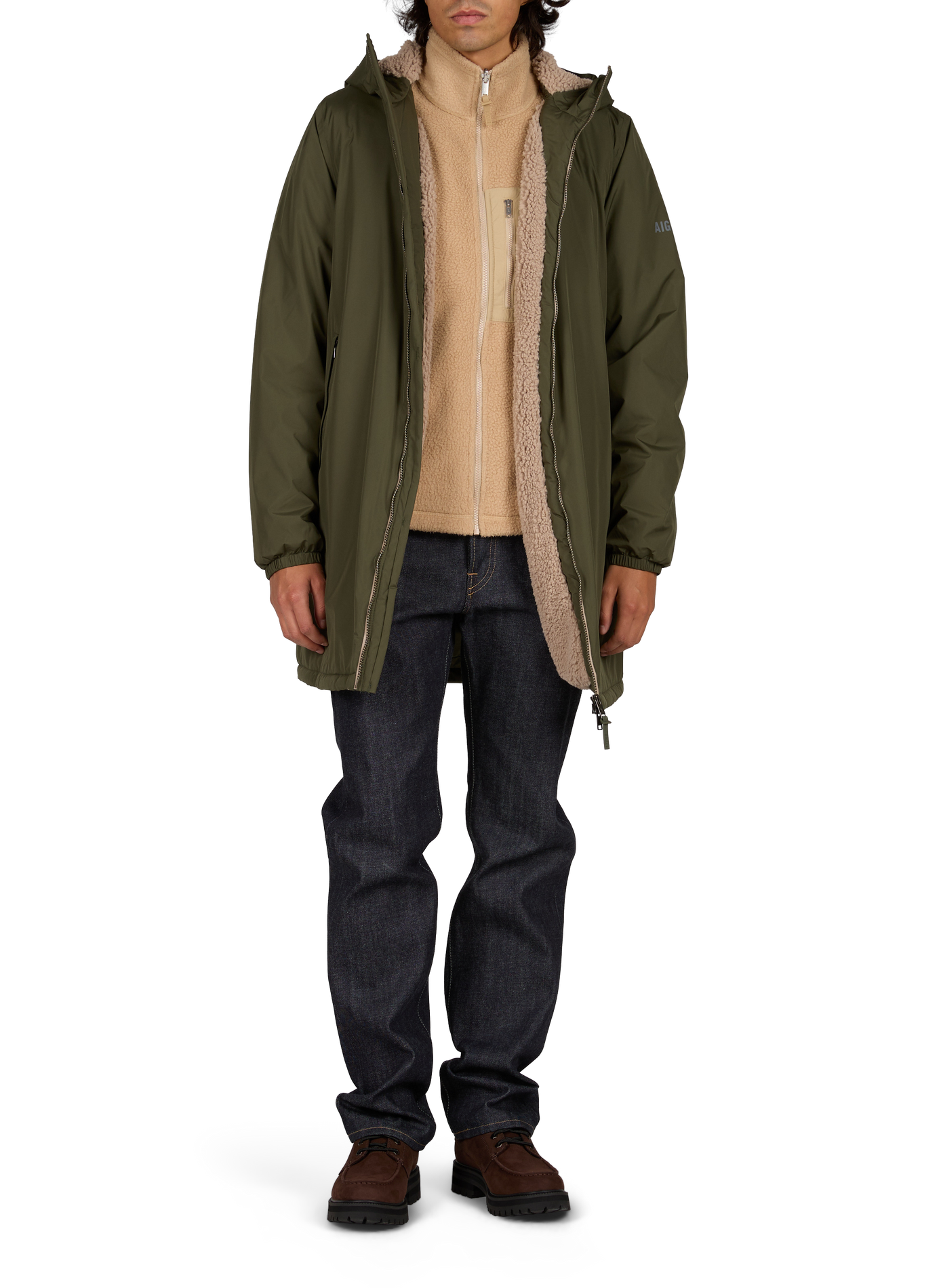Gerade geschnittener Parka mit Kapuze AIGLE Khaki