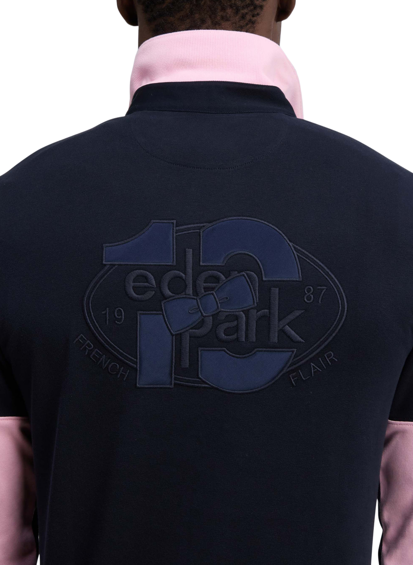 Gerader Baumwoll-Poloshirt EDEN PARK Blau