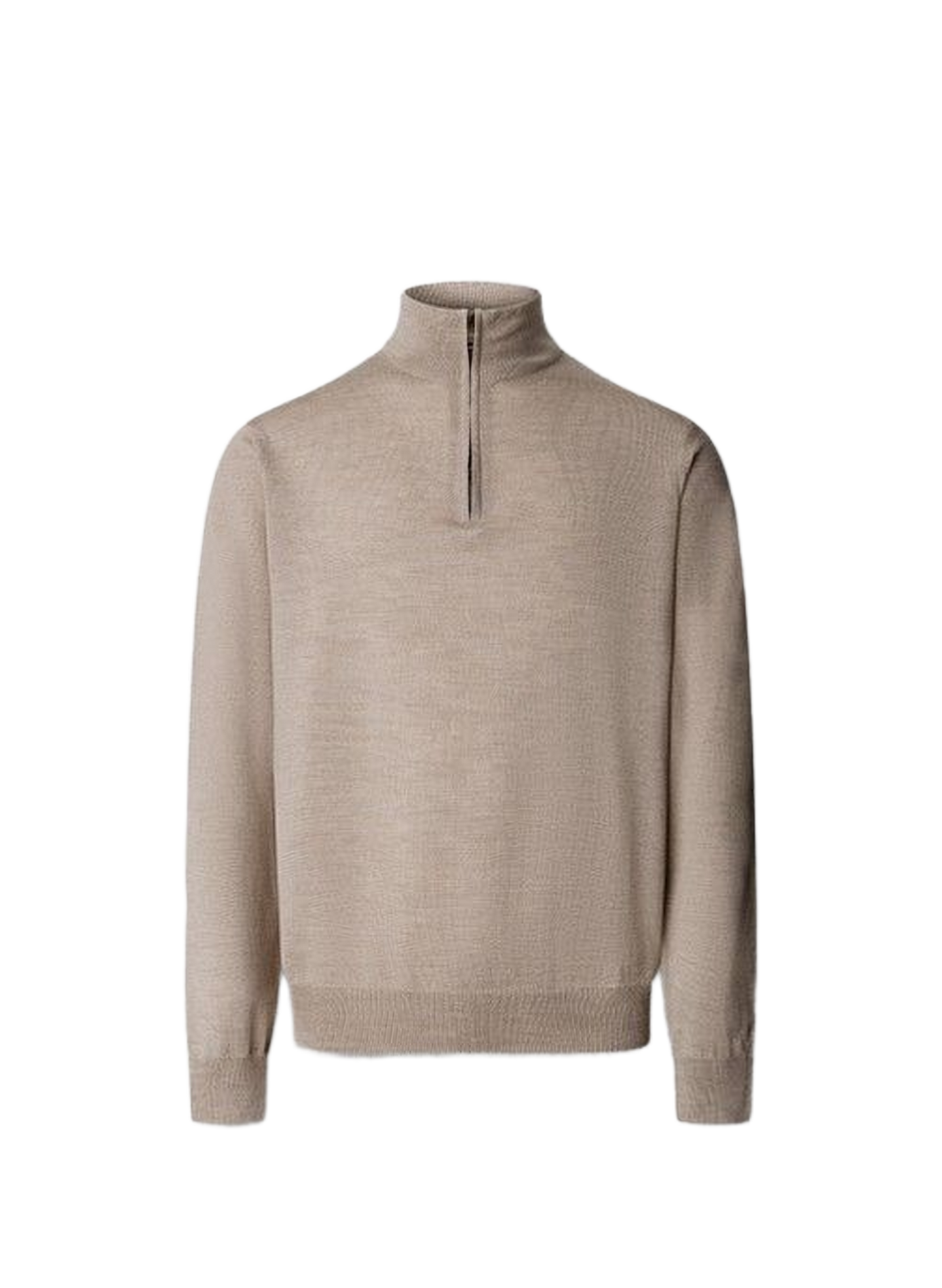 Merino wool zip-neck jumper FACONNABLE Beige