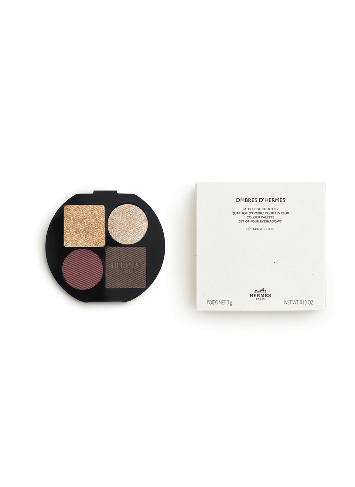 Ombres d?Hermès quad eyeshadow palette refill, Ombres Mordorées HERMÈS Ombres mordorées