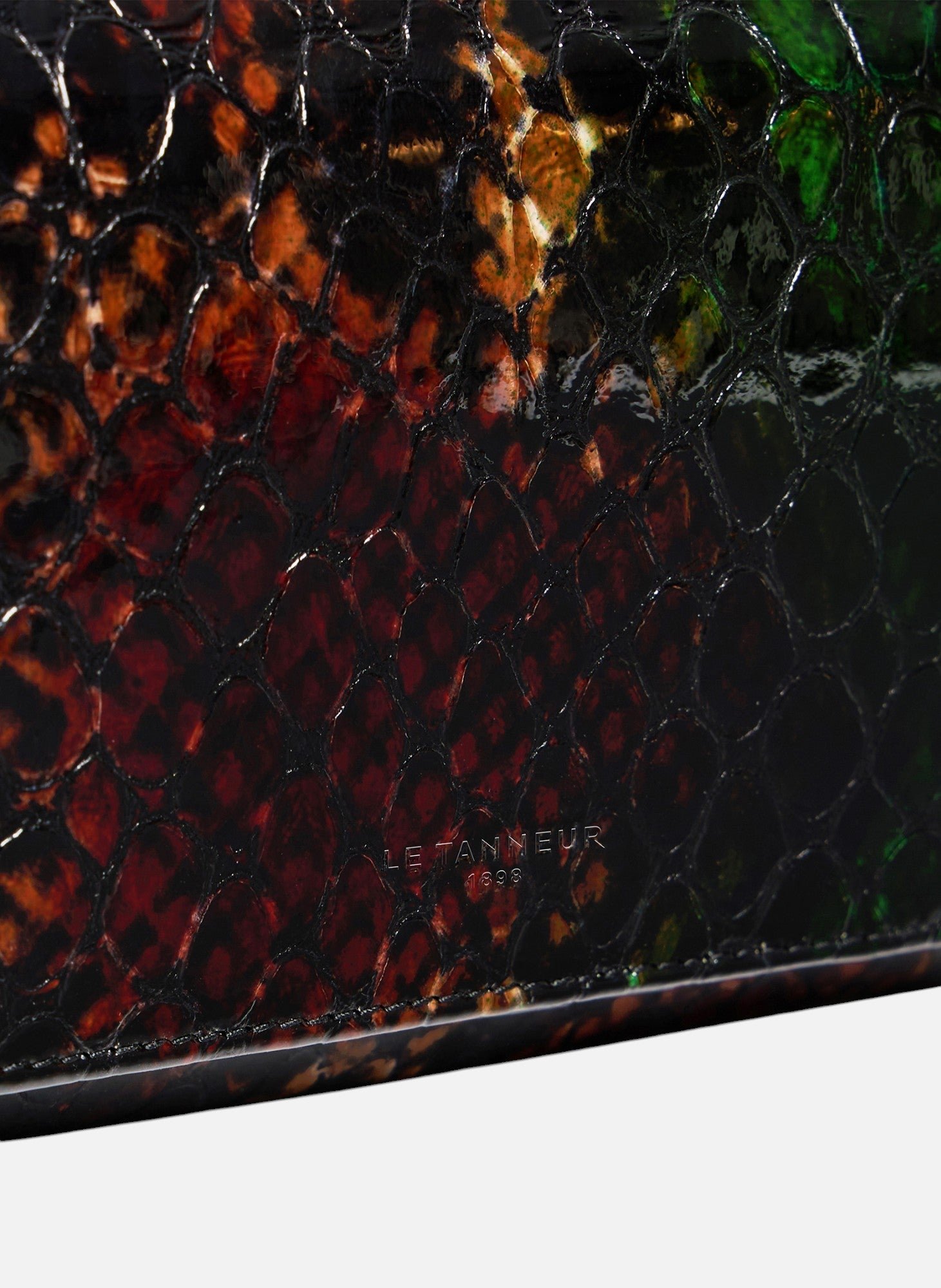 Portefeuille emilie en cuir effet python LE TANNEUR Noir