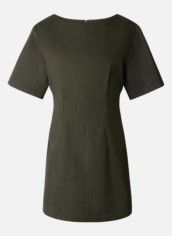 Robe courte col rond en laine mélangée gladys Kaki by SOEUR SOEUR Robe courte col rond en laine mélangée gladys Kaki