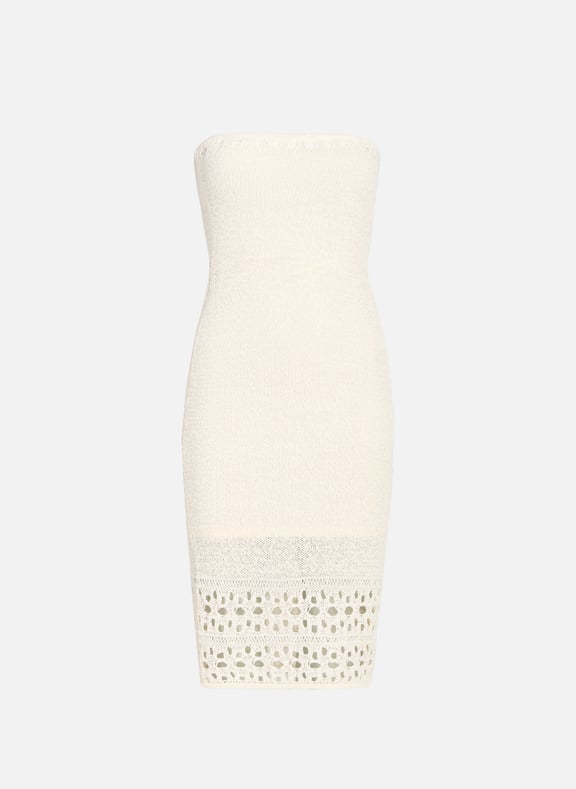 Knit midi strapless dress Beige by GUESS GUESS Knit midi strapless dress Beige