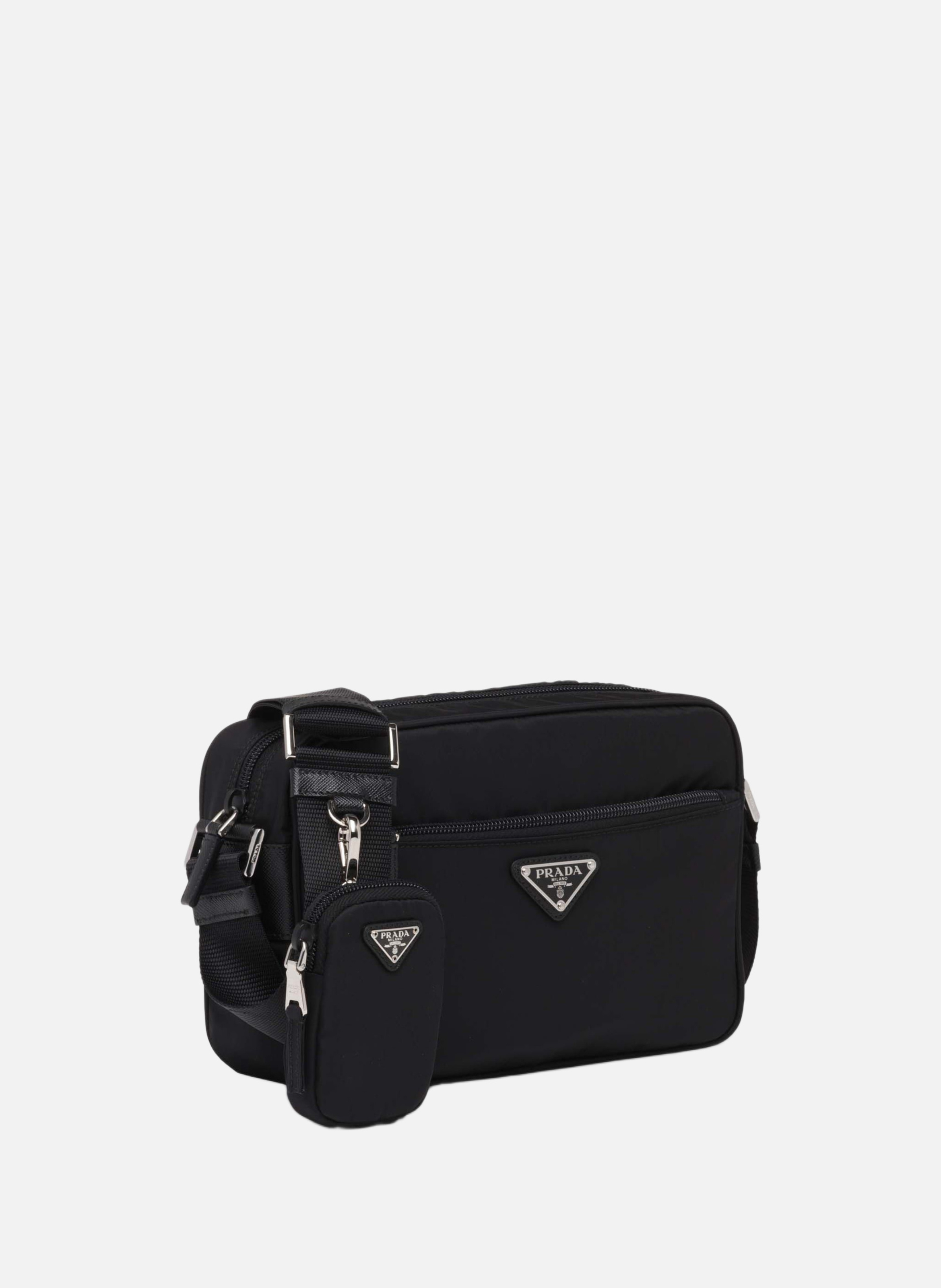 Sac porté épaule en re-nylon PRADA Noir