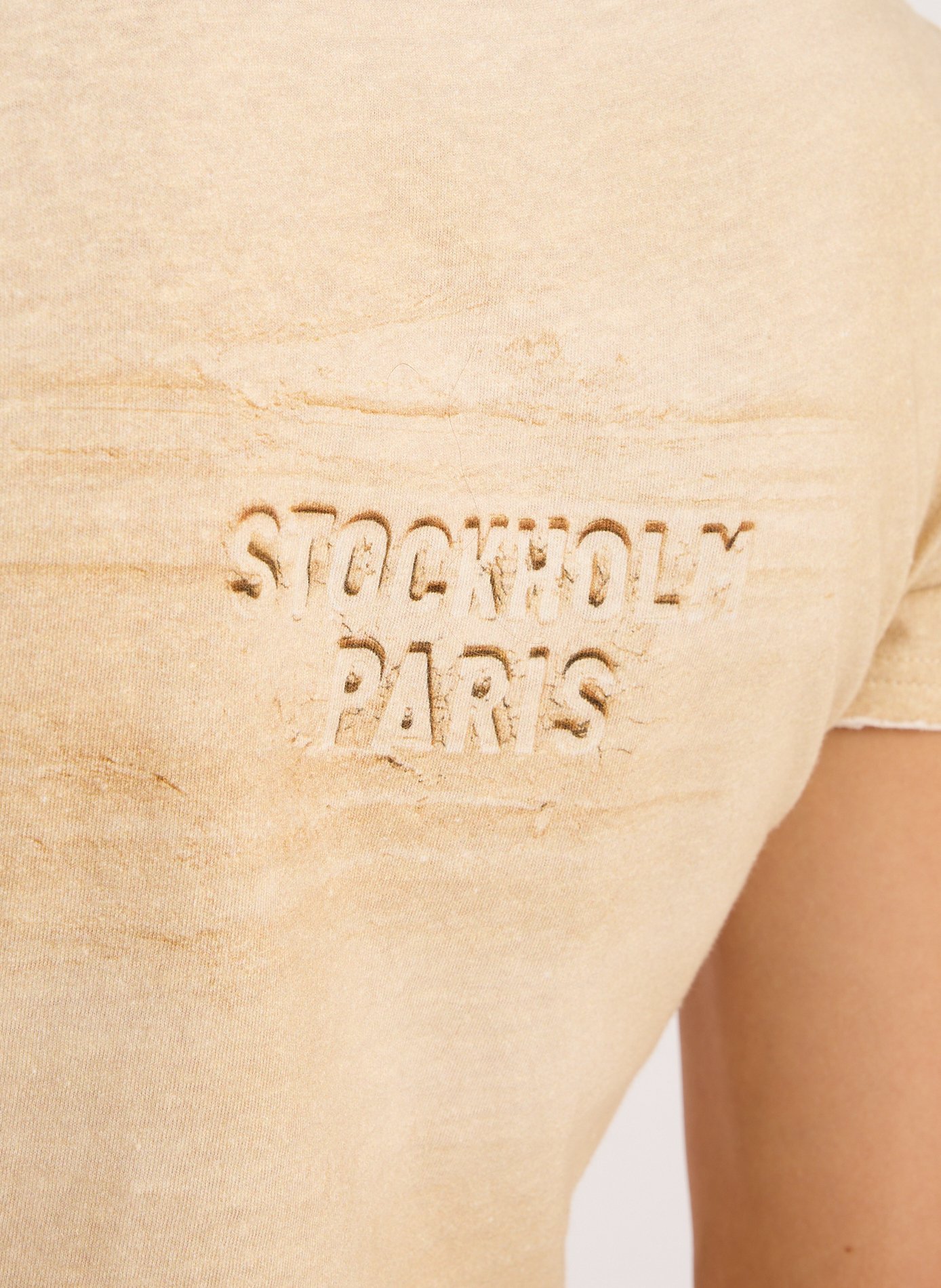 T-shirt imprimé en coton ACNE STUDIOS Beige