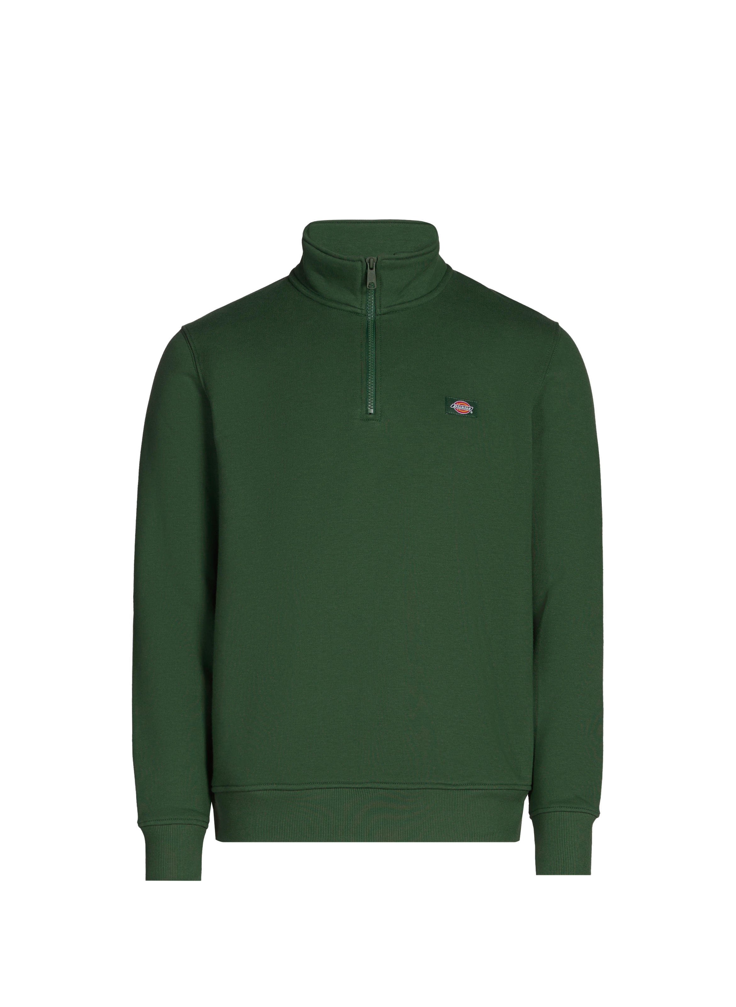 Zip-neck cotton-blend sweatshirt DICKIES Green