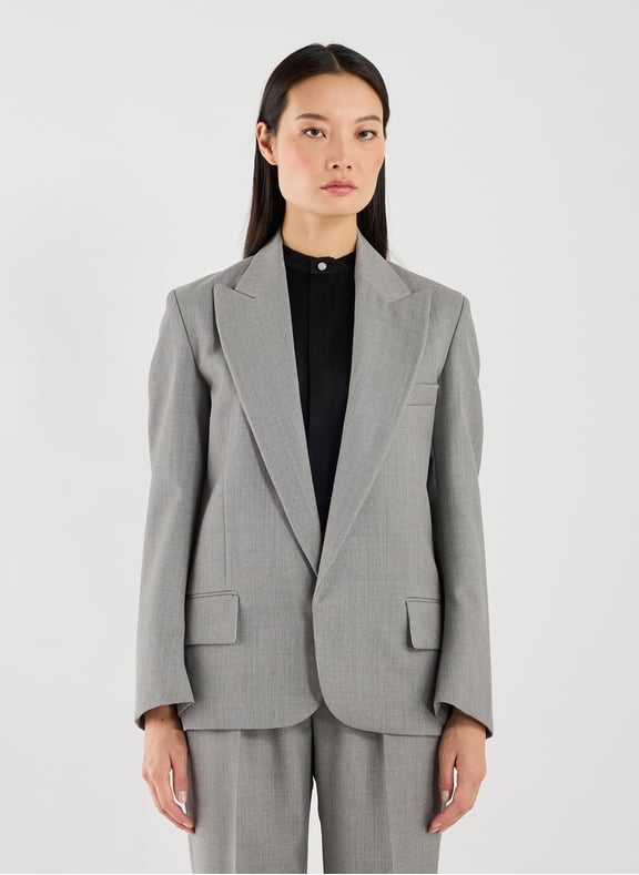 Veste col tailleur en laine vierge Gris by VICTORIA BECKHAM VICTORIA BECKHAM Veste col tailleur en laine vierge Gris