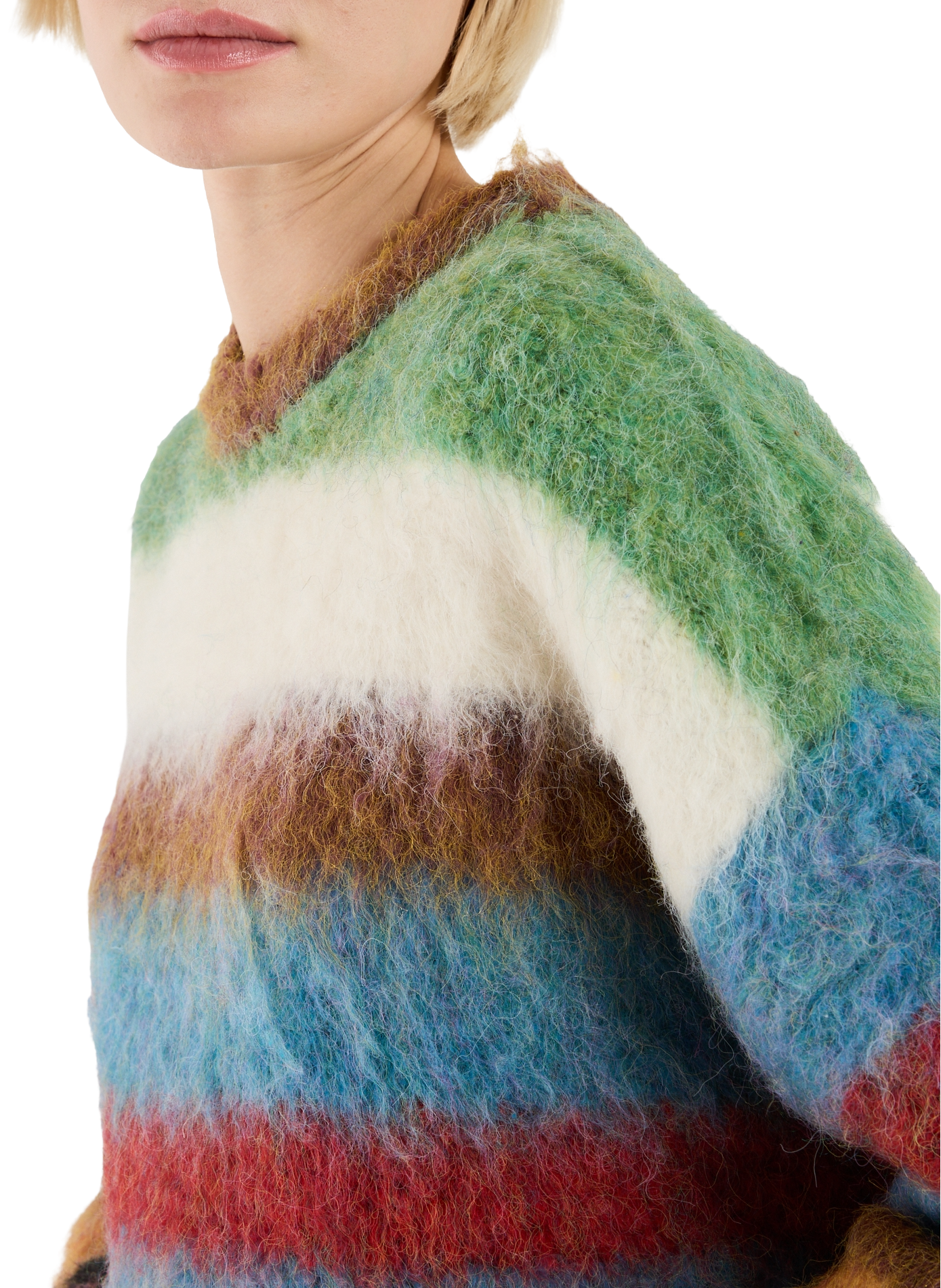 Pull rayé en maille TOPSHOP Marron