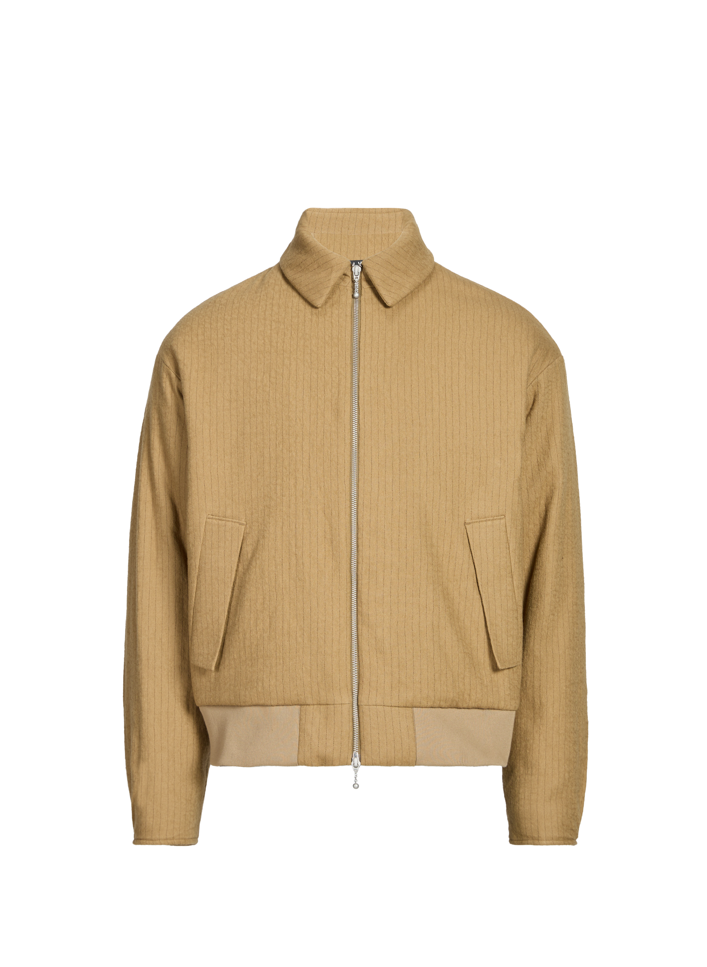 Bomber jacket with fine stripes in cotton and wool MERELY MADE Brown