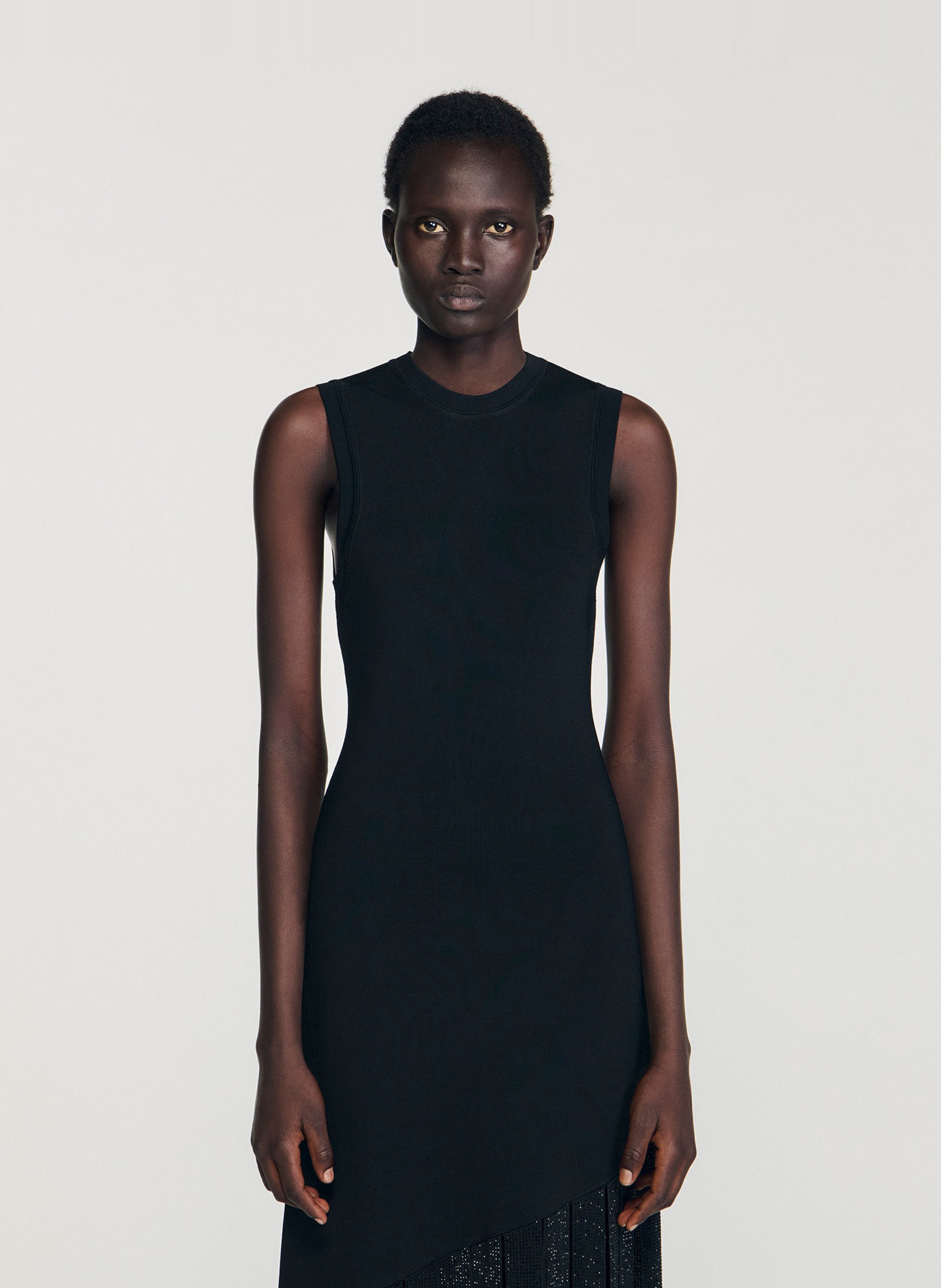 Robe longue col rond SANDRO Noir