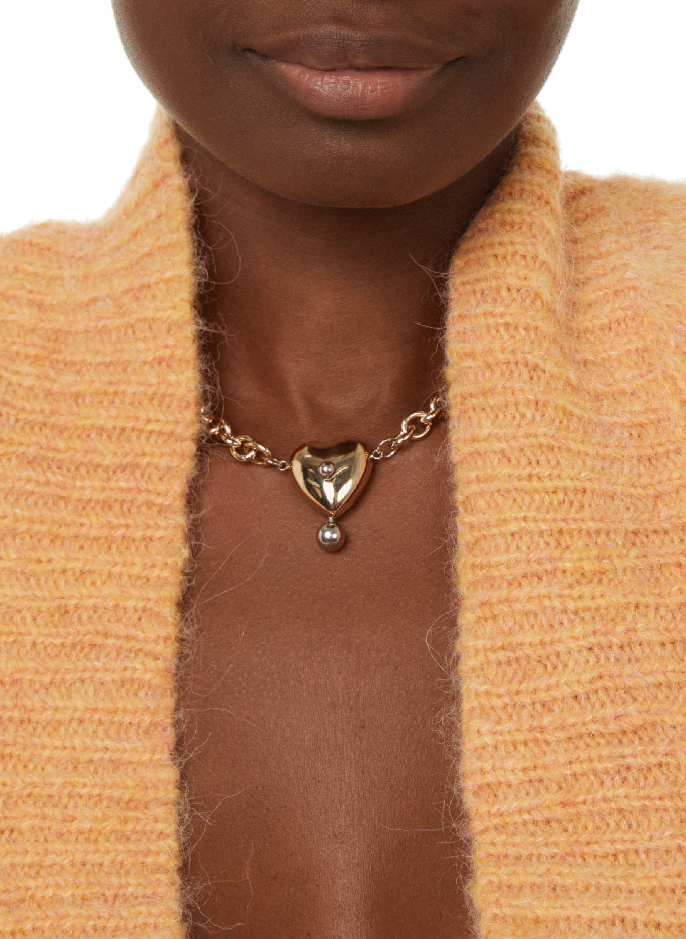 Cardigan en laine ROTATE Orange