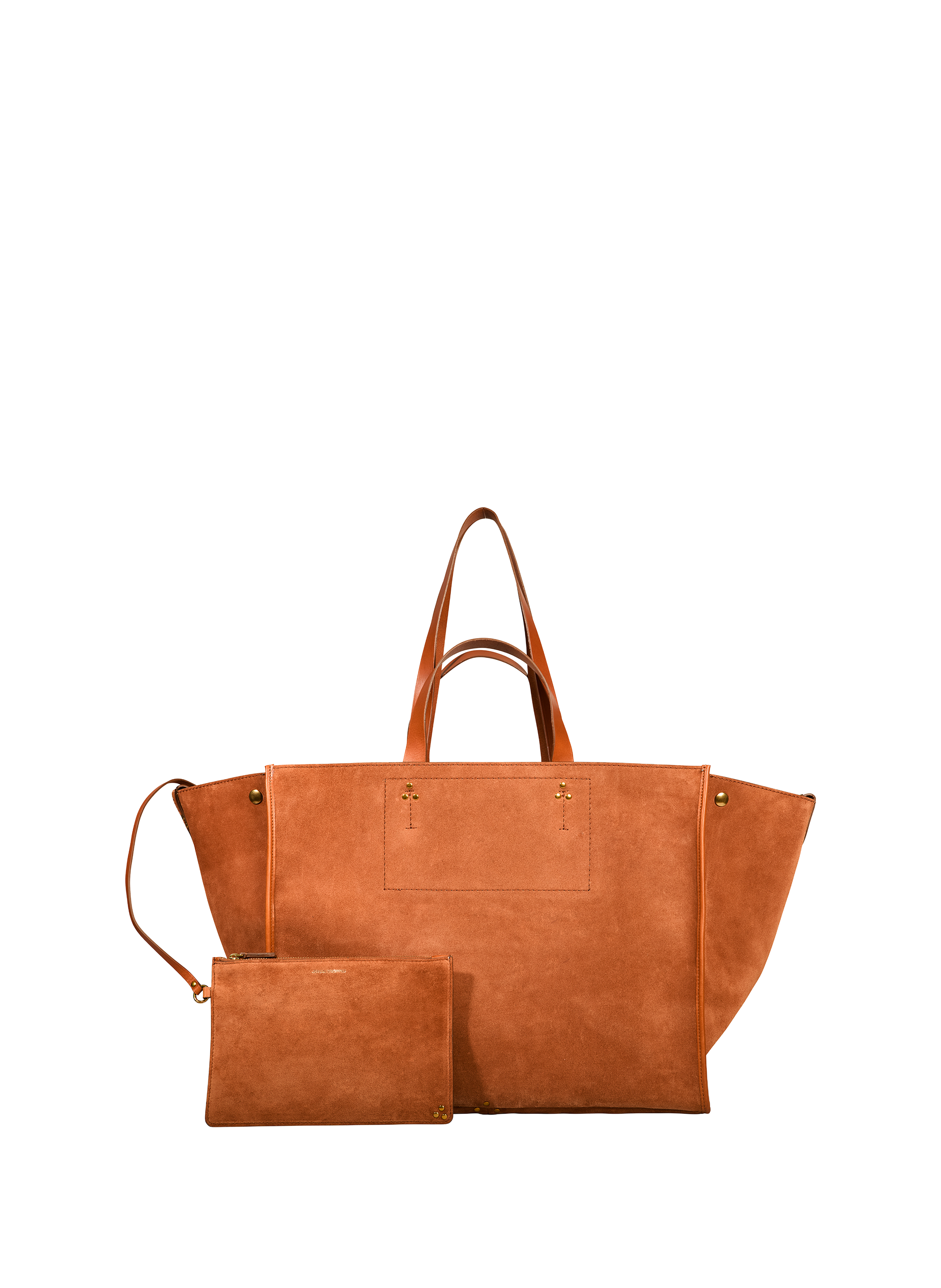 JÉRÔME DREYFUSS Sac cabas Léon L en cuir suédé Marron