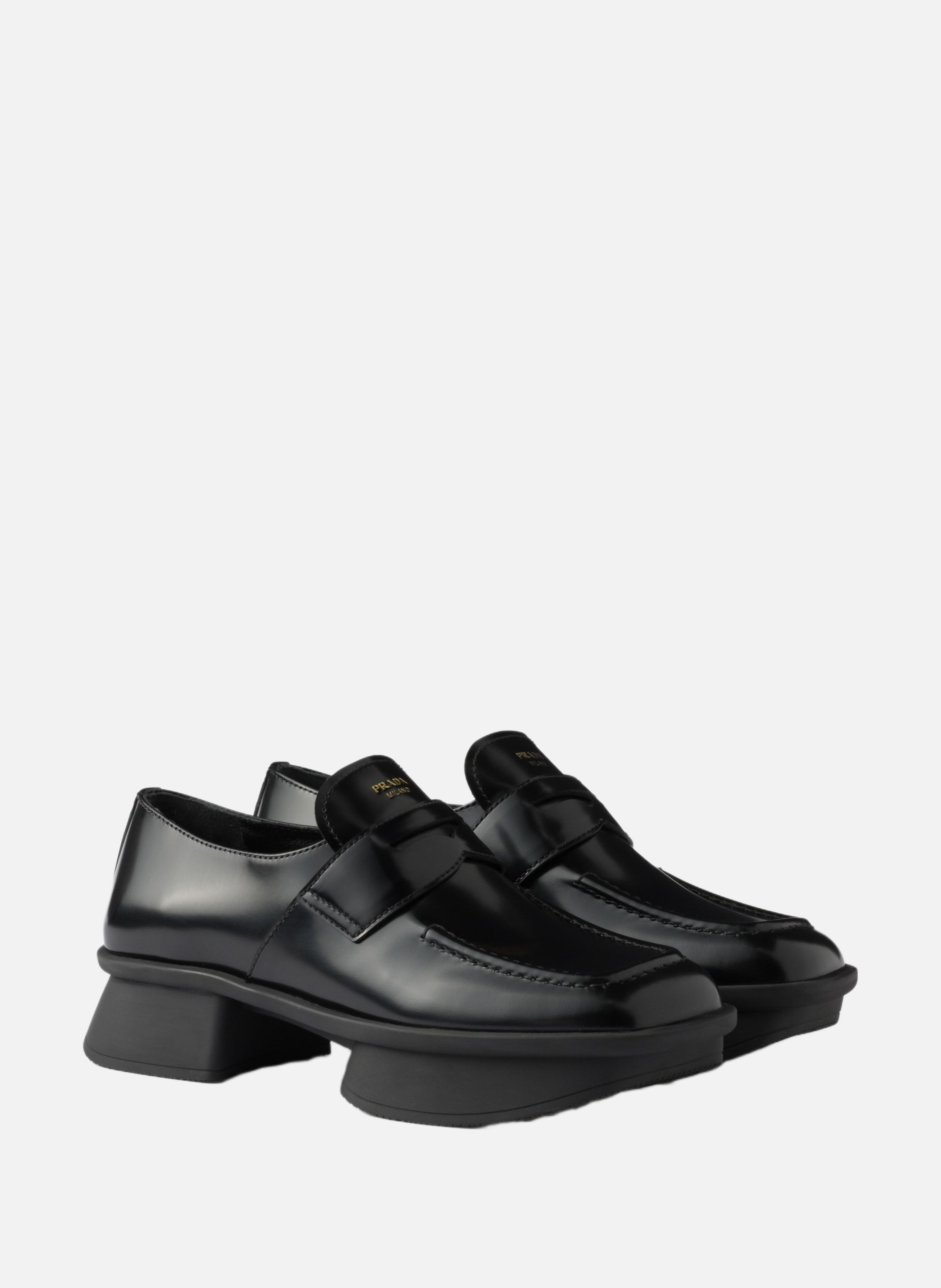 Mocassins equal en cuir brossé PRADA Noir