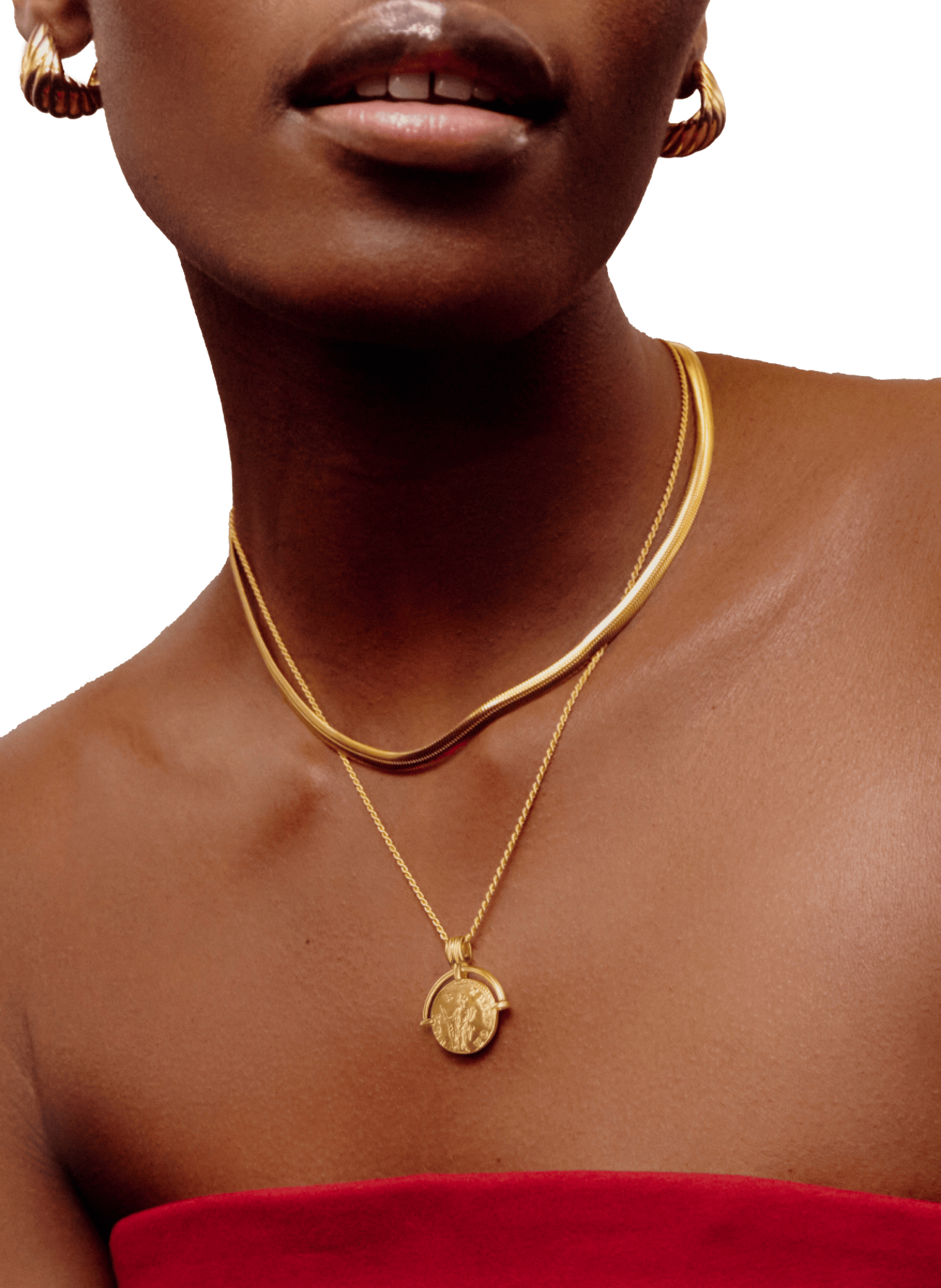 Collier Lucy William avec pendentif rond en laiton et plaqué or MISSOMA Doré