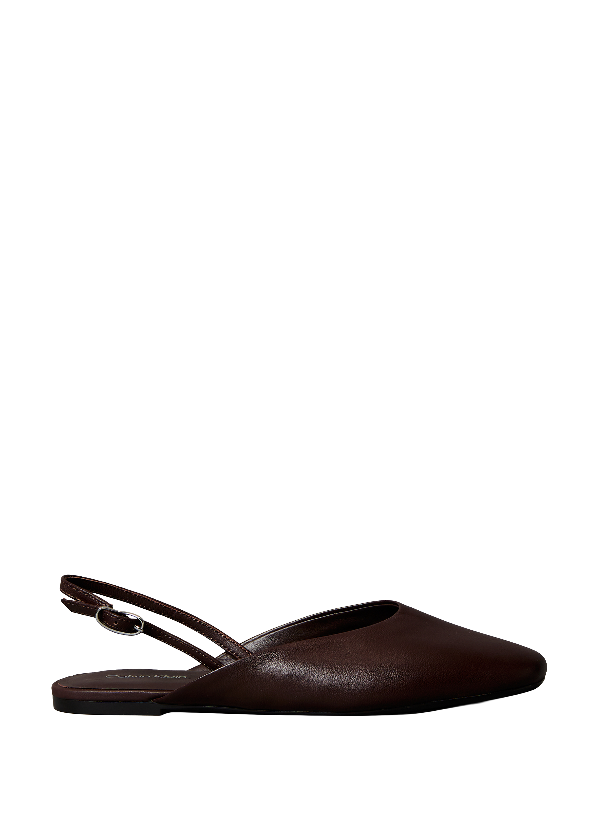 Leather slingback ballerina flats CALVIN KLEIN Brown