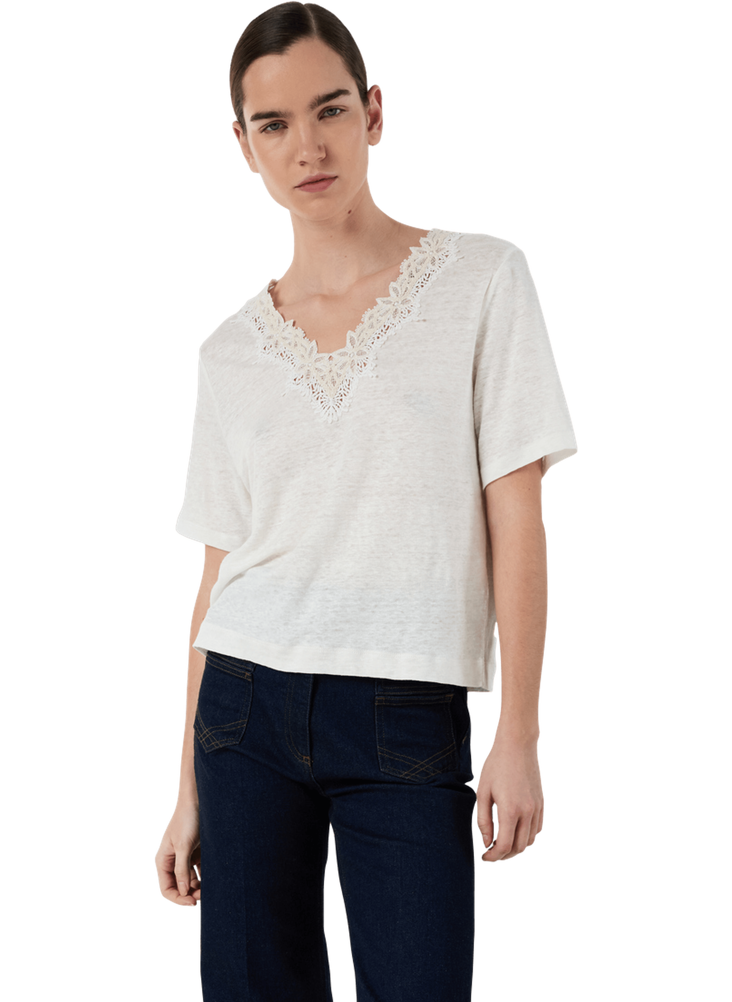 T-shirt en lin à broderies - maevanelle GERARD DAREL Beige