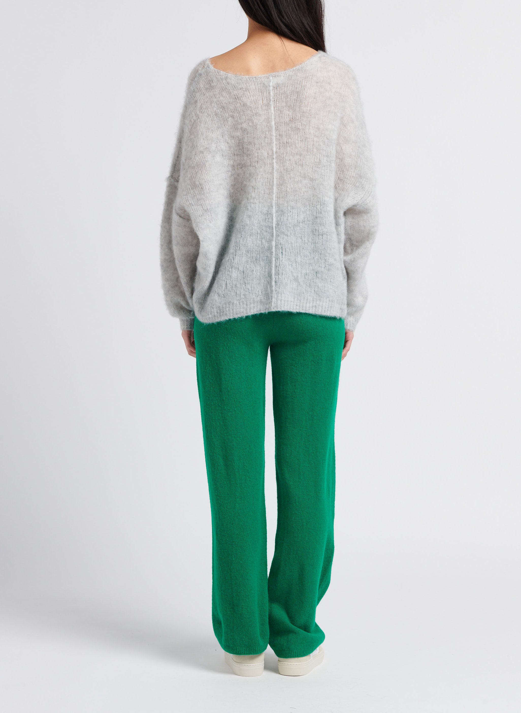 Pull col bateau en alpaga et laine yanbay AMERICAN VINTAGE Gris