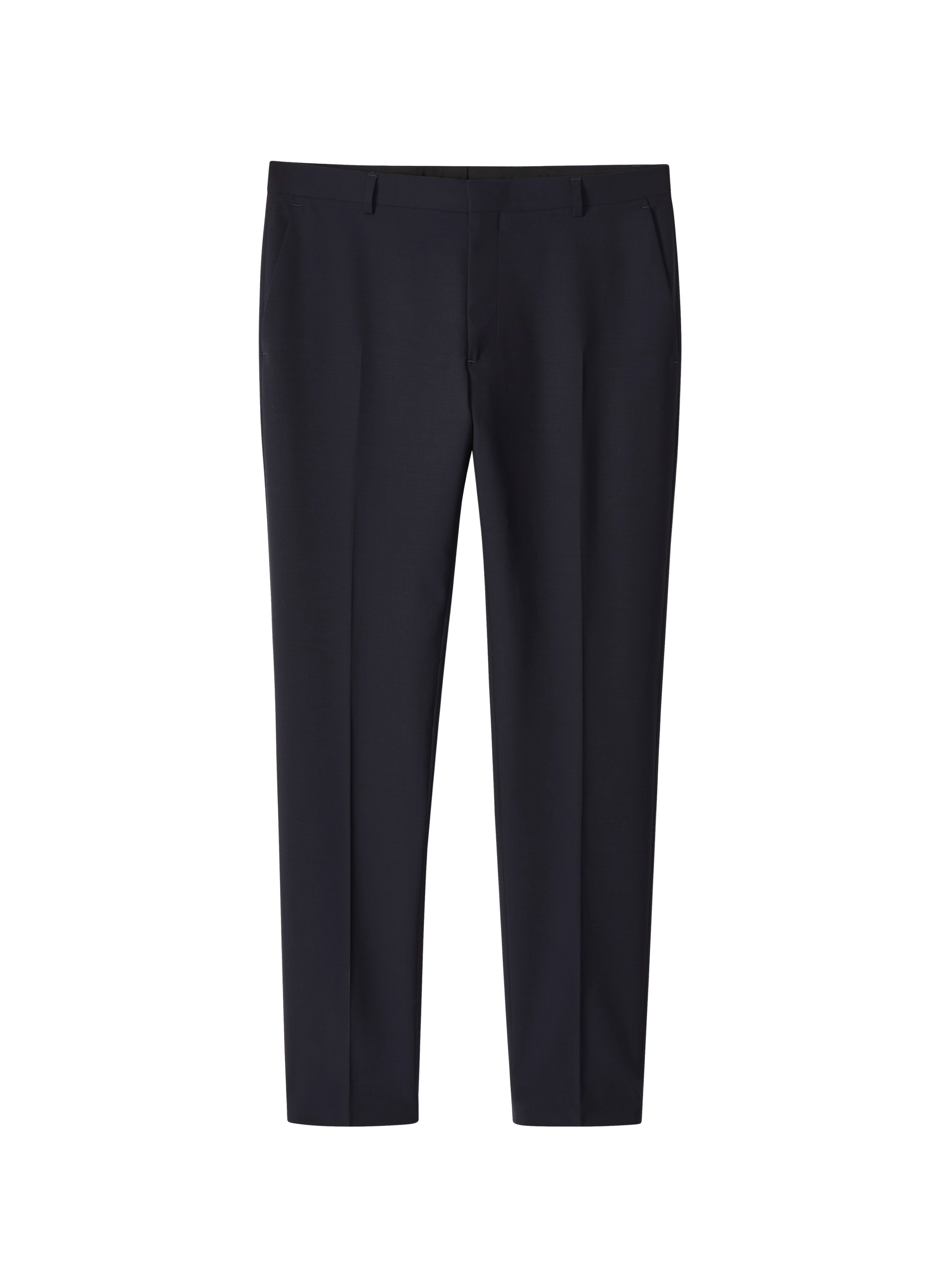 Pantalon droit en laine mélangée CALVIN KLEIN Bleu
