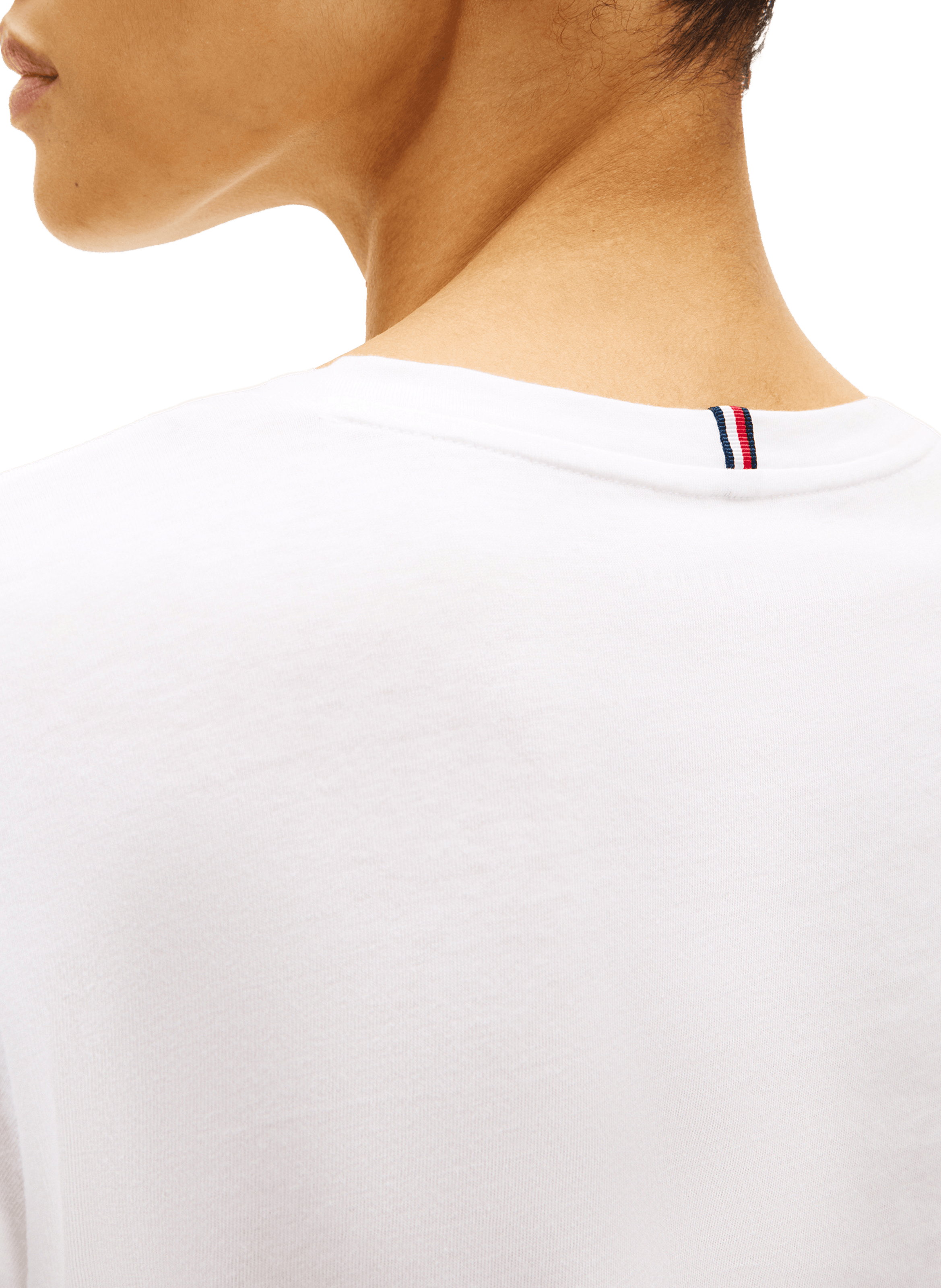 T-shirt droit manches courtes en coton TOMMY HILFIGER Blanc