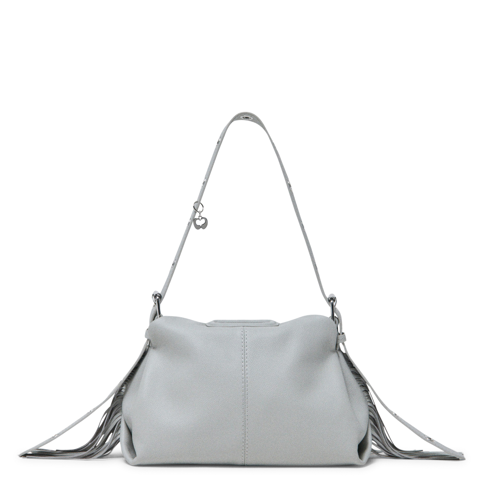 Sac bandoulière en cuir miss m MAJE Gris