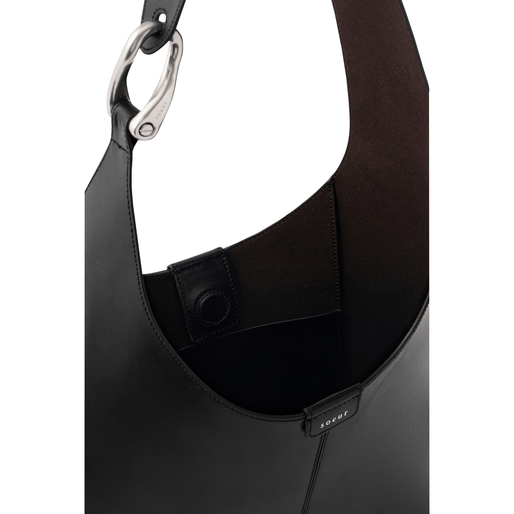 Sac porté épaule en cuir Cosima mini SOEUR Noir