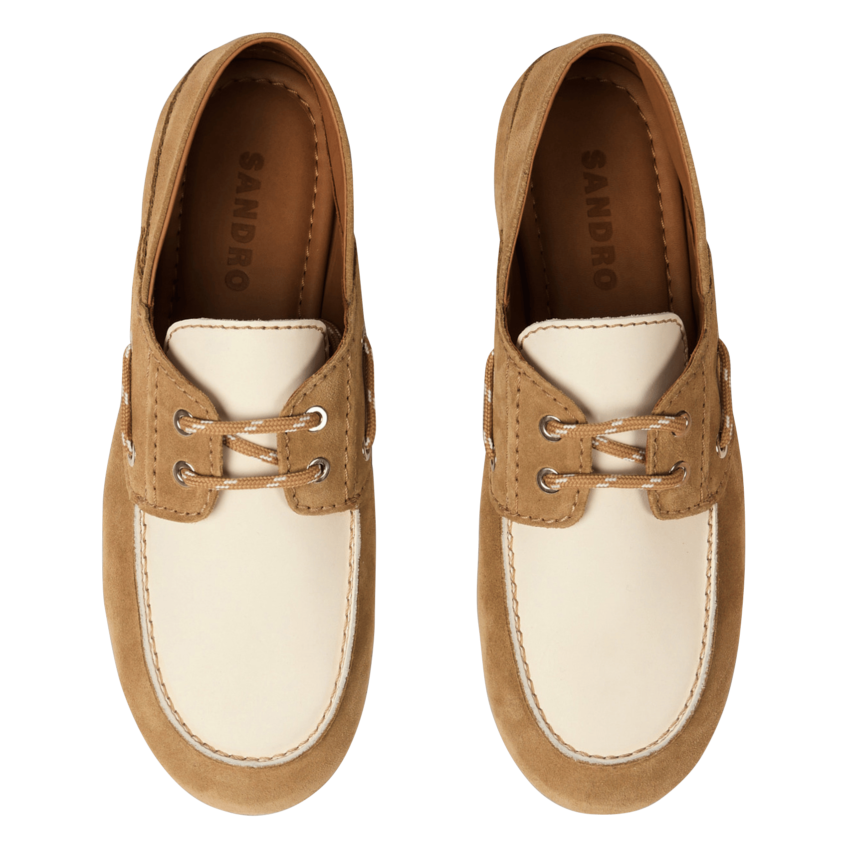 Chaussures bateau en cuir SANDRO Beige