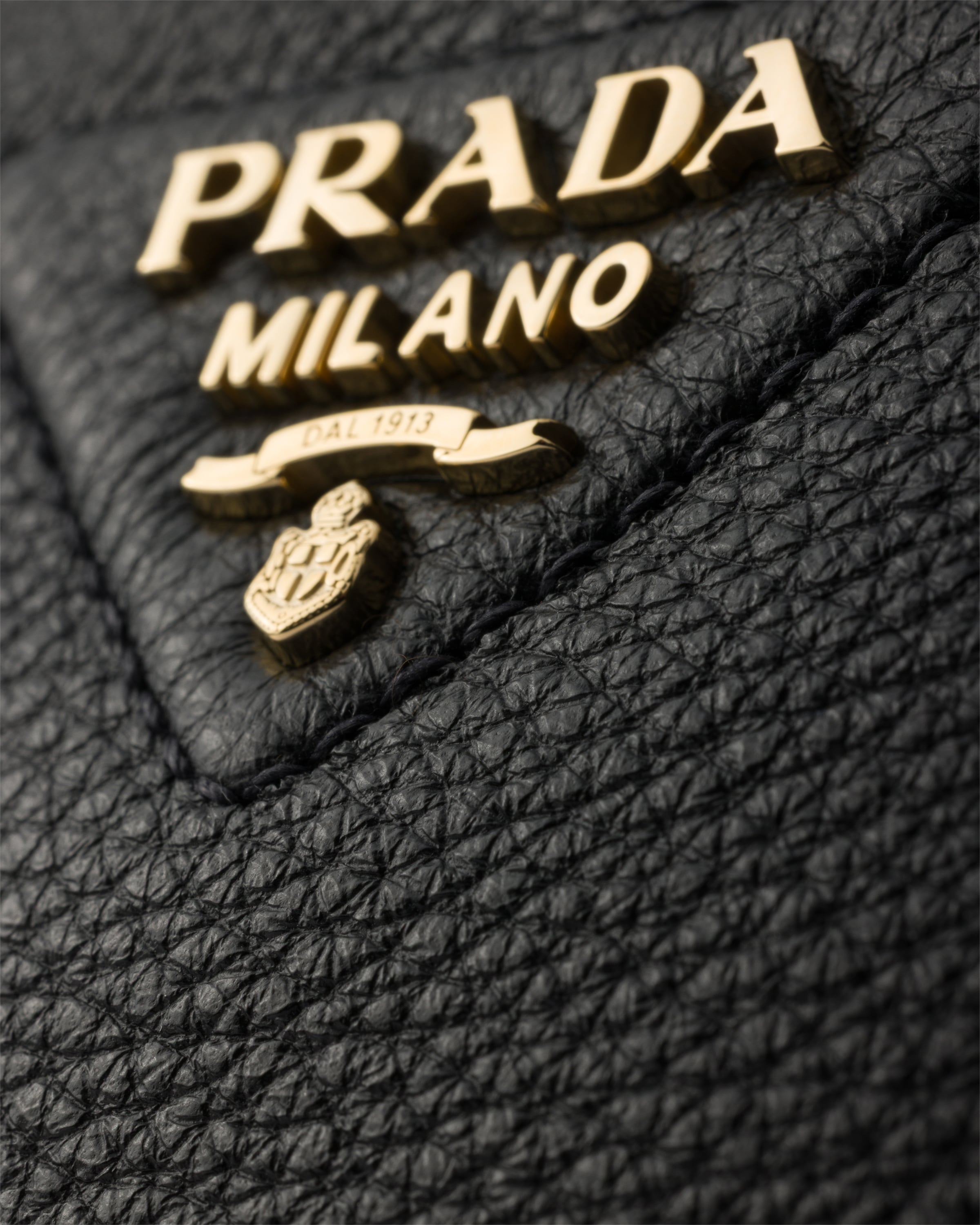 Grand cabas en cuir PRADA Noir