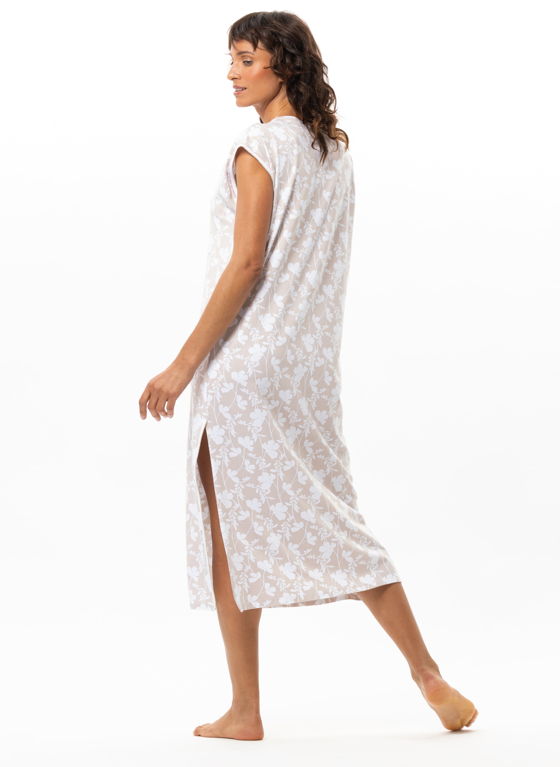 Chemise de nuit en coton modal siesta 211 LE CHAT Multicolore