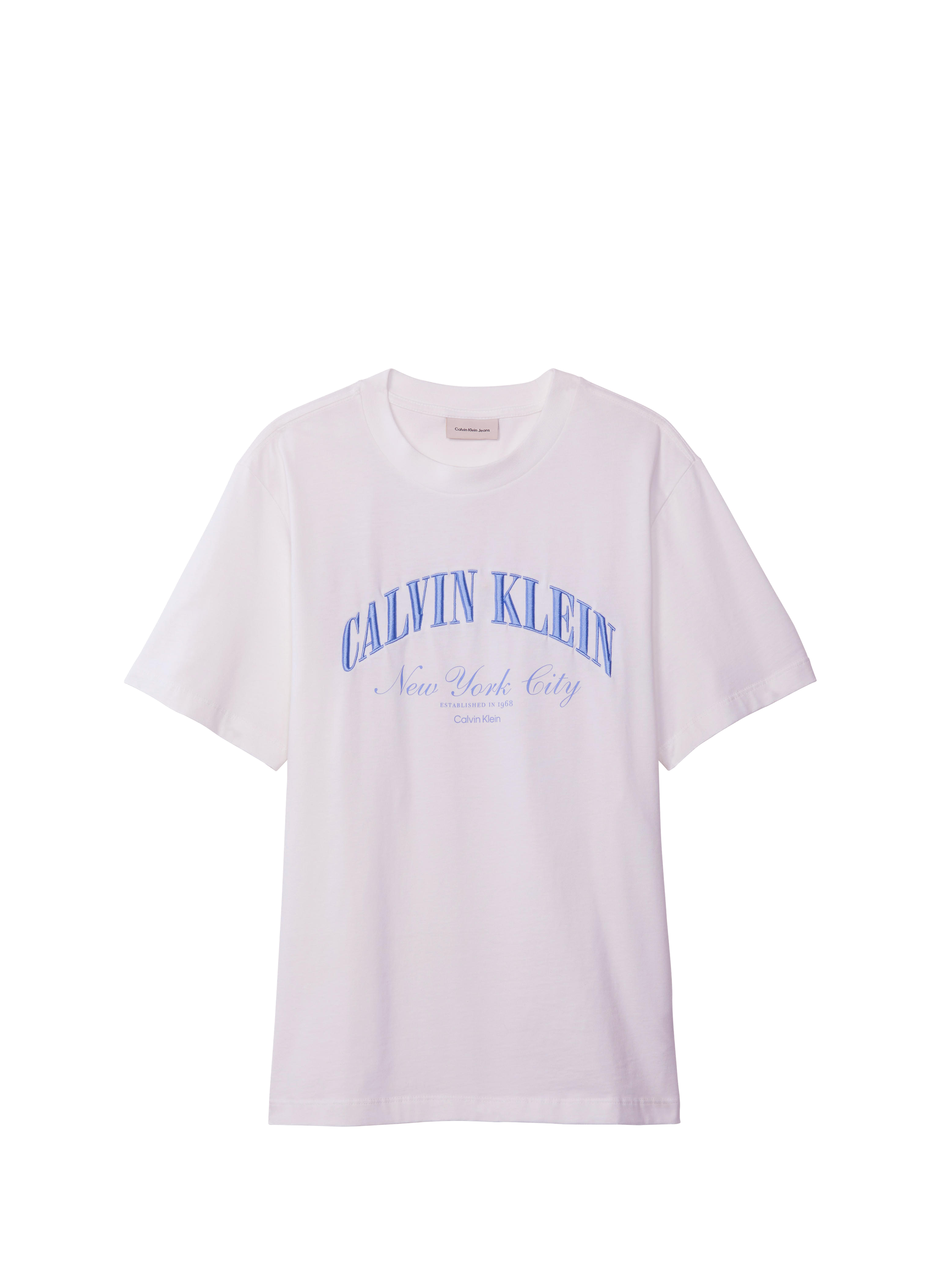 Straight logo cotton t-shirt CALVIN KLEIN White